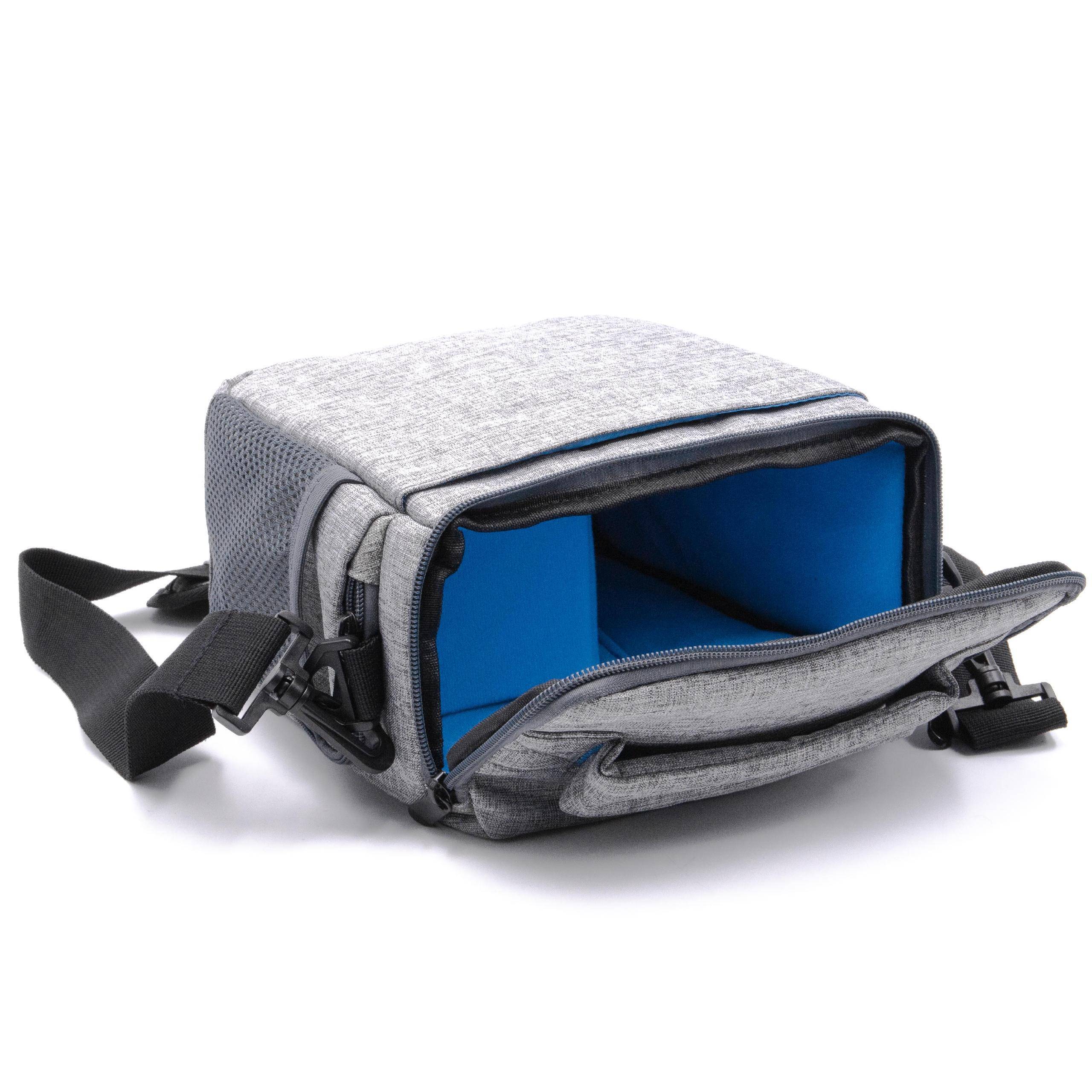 vhbw Universal Kameratasche, grau Canvas passend für DSLR Kamera