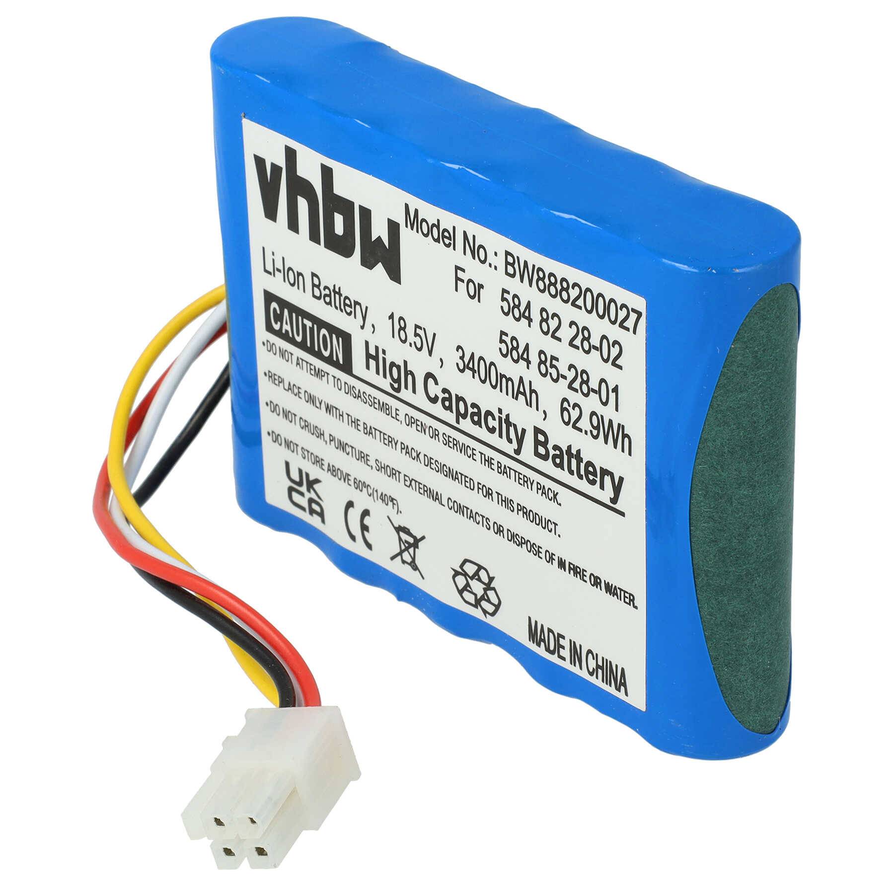vhbw Akku kompatibel mit Husqvarna Automower 310 (2015-2018) Rasenmäher (3400mAh 18,5V Li-Ion)