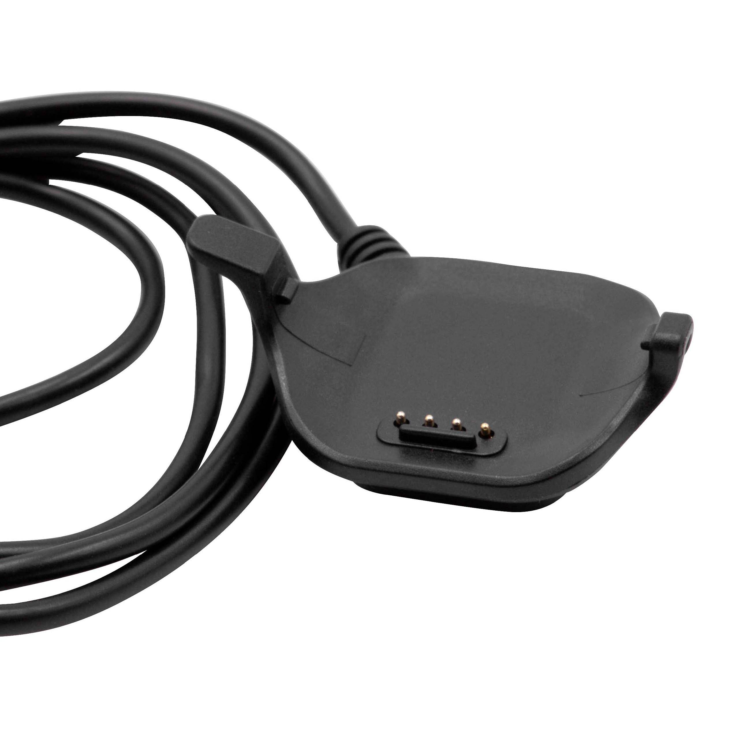 vhbw USB Ladekabel kompatibel mit Garmin Forerunner 25 (small) Smartwatch Fitnesstracker - Dockingstation Schwarz, 96 cm