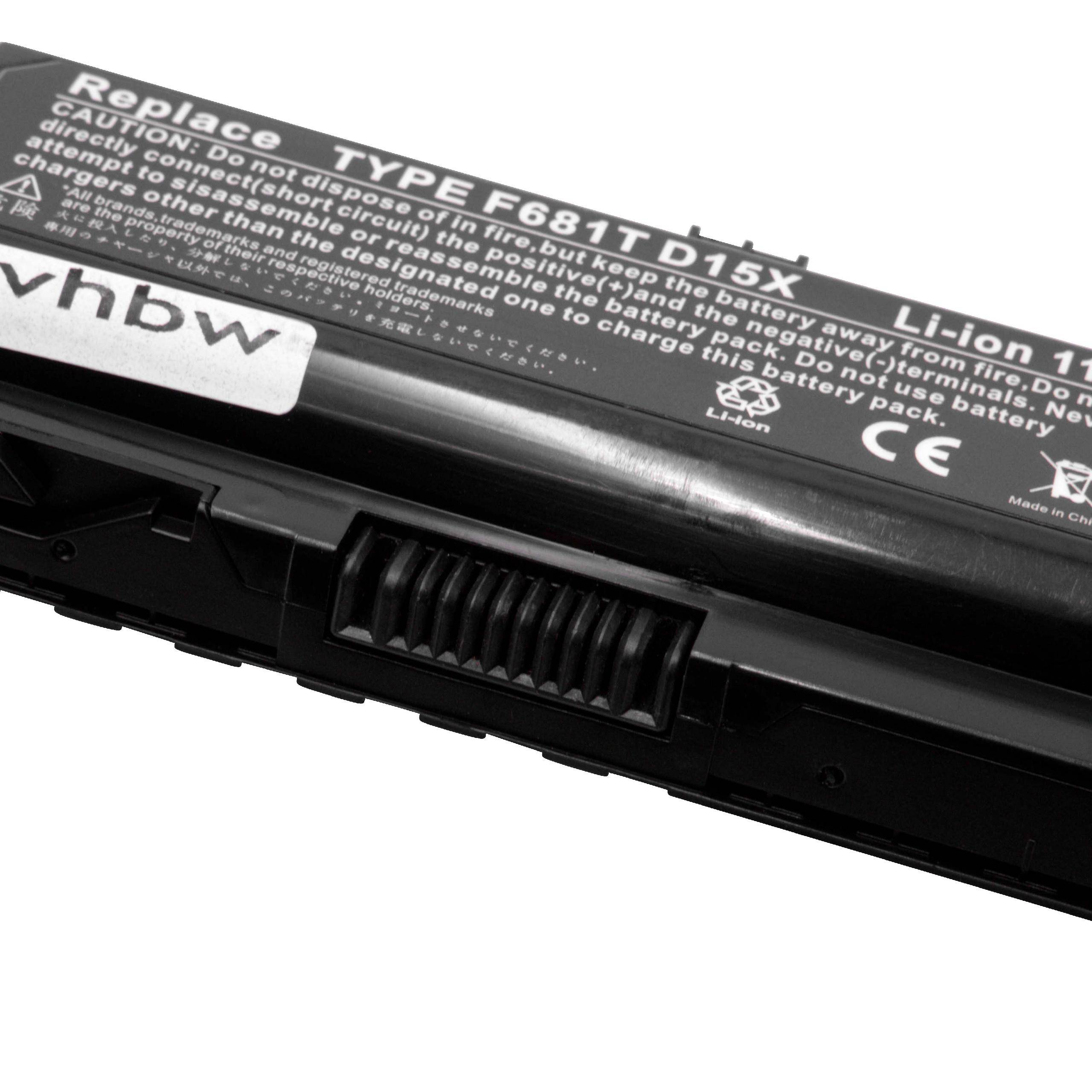 vhbw Akku Ersatz für Dell SQU-722, SQU-724, P08G001, T779R, T780R, W3VX3, W670 für Notebook (5200mAh, 11,1V, Li-Ion)