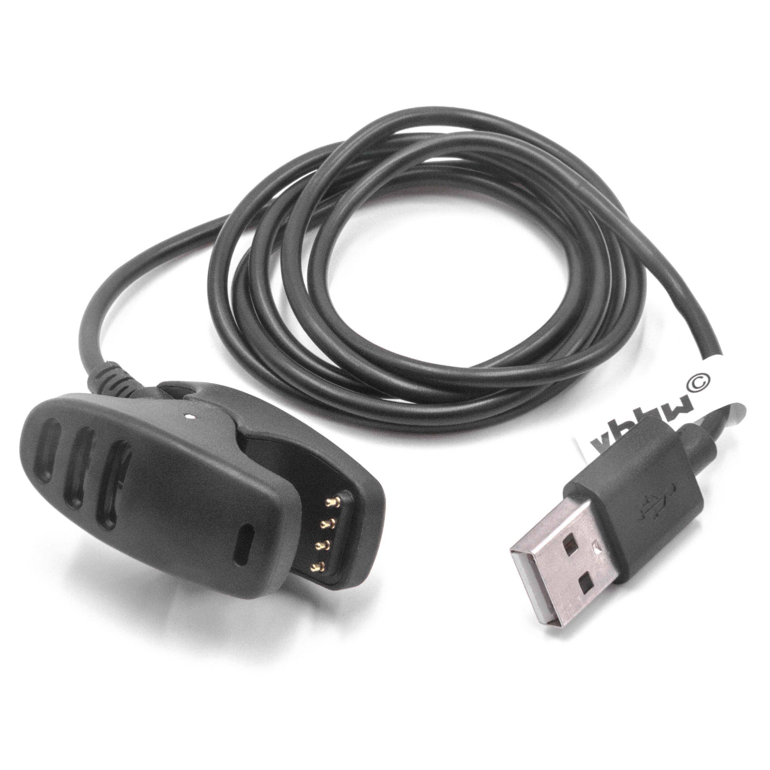 vhbw USB Ladekabel kompatibel mit Suunto Ambit 2 multi Sport watch | 3 Fitness Watch Smartwatch Fitnesstracker - Dockingstation Schwarz, 100 cm