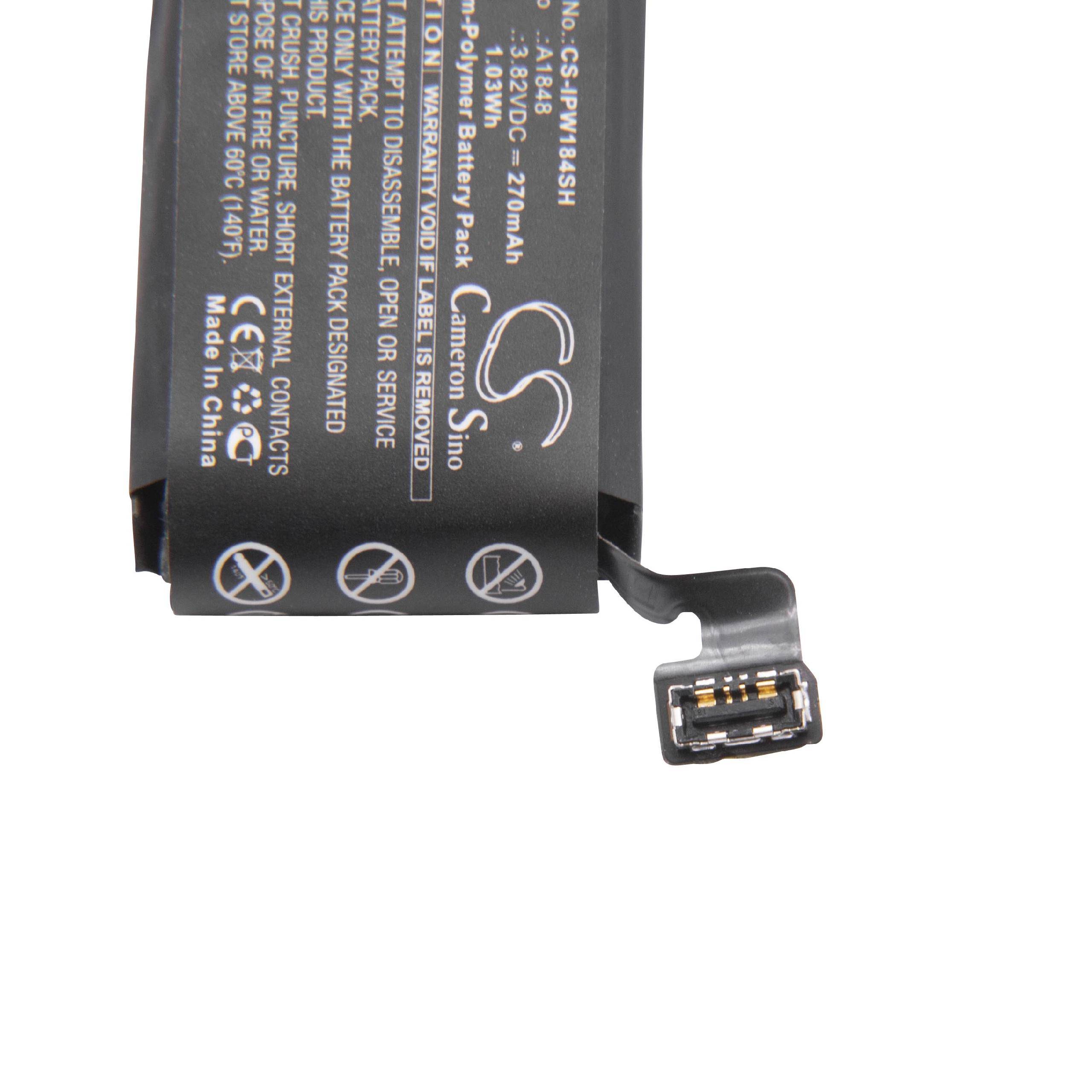 vhbw Akku kompatibel mit Apple Watch MR352LL/A, MRQE2LL/A, MR2W2LL/A Smartwatch Uhr Fitnessarmband (270 mAh, 3,82 V, Li-Polymer)