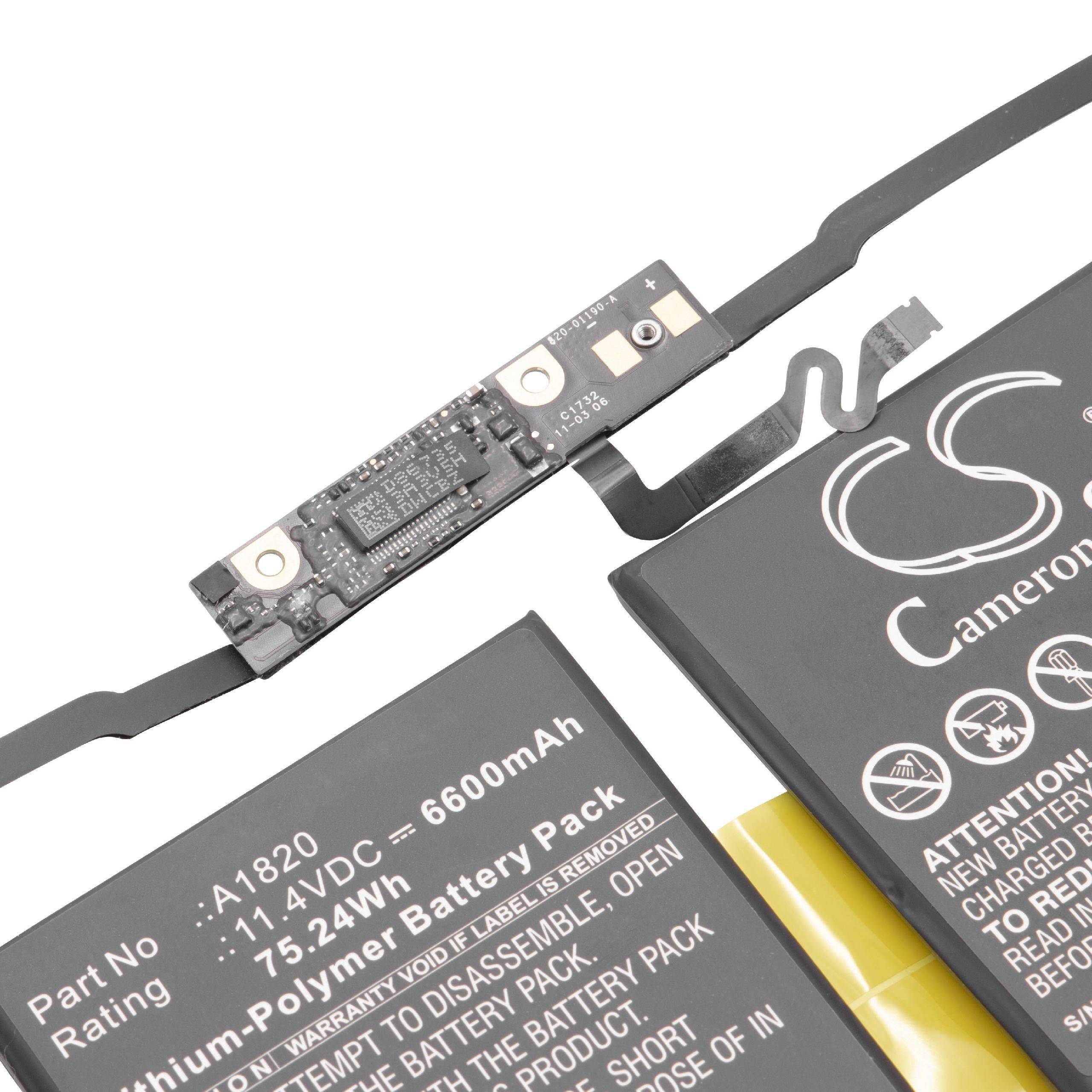 vhbw Akku kompatibel mit Apple MacBook Pro 15" 2017 Notebook (6600 mAh, 11,4 V, Li-Polymer)