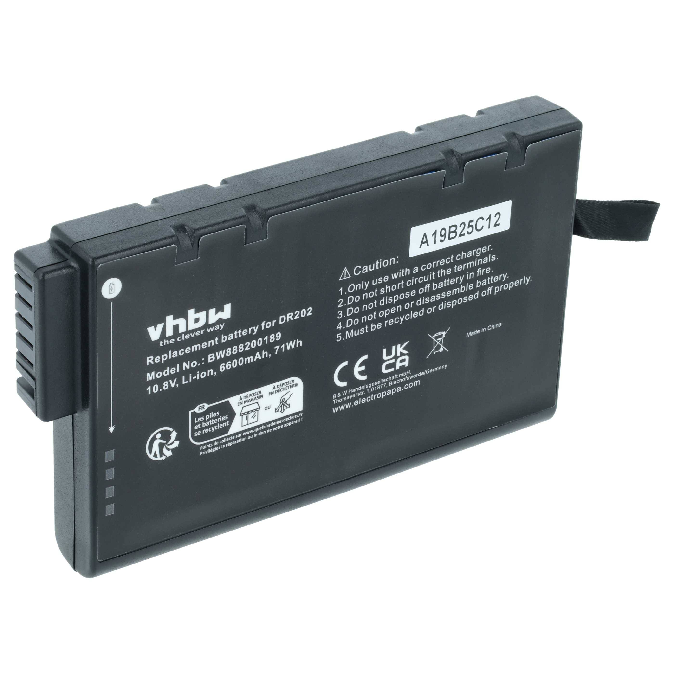 vhbw Akku kompatibel mit Twinhead N2700 Notebook (6600 mAh, 10,8 V, Li-Ion)