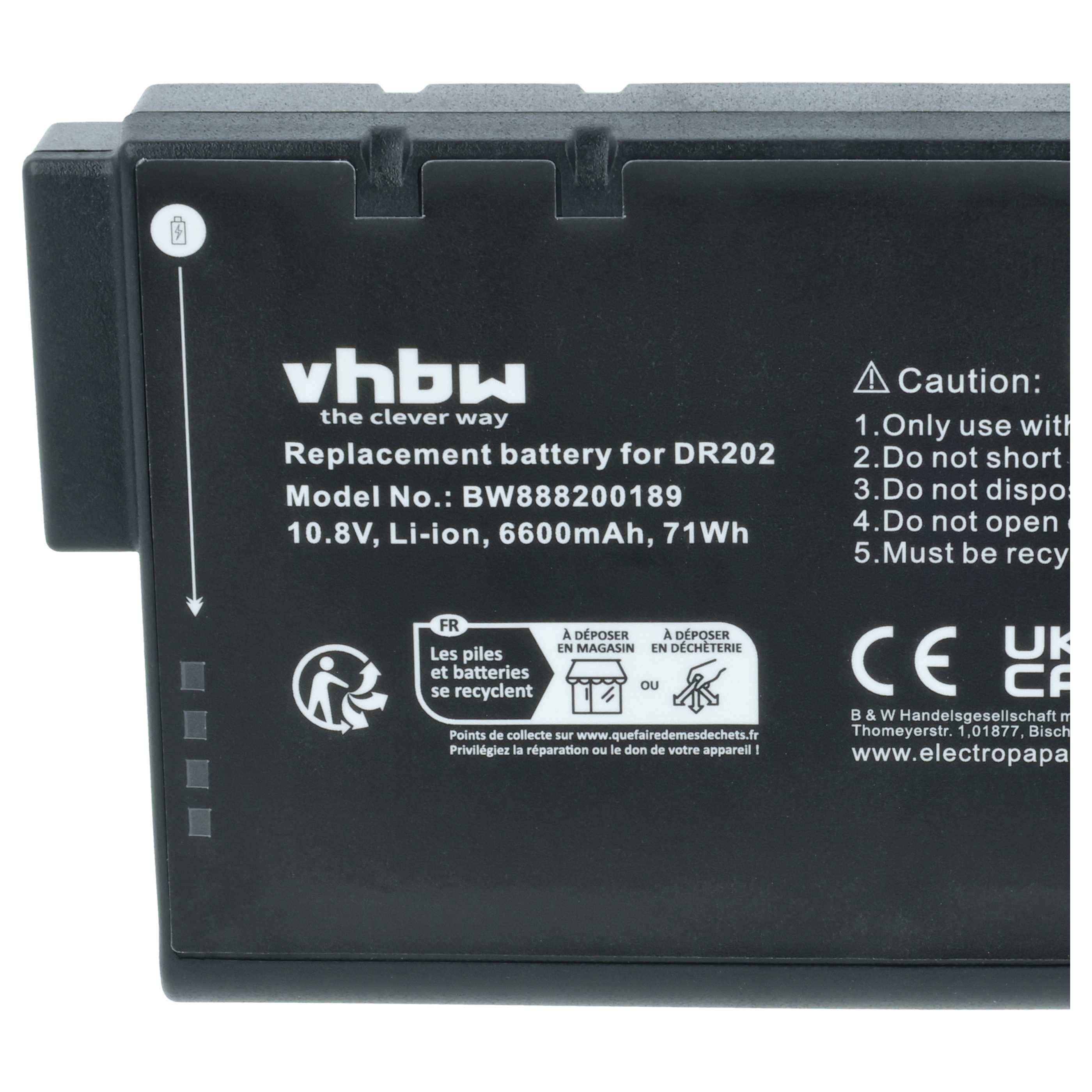 vhbw Akku kompatibel mit KDS 6380iPTD, 671, 671DP, 671XH, 6480iPTD, 6481CiPTD, 6481, 6380, 6480 Notebook (6600 mAh, 10,8 V, Li-Ion)