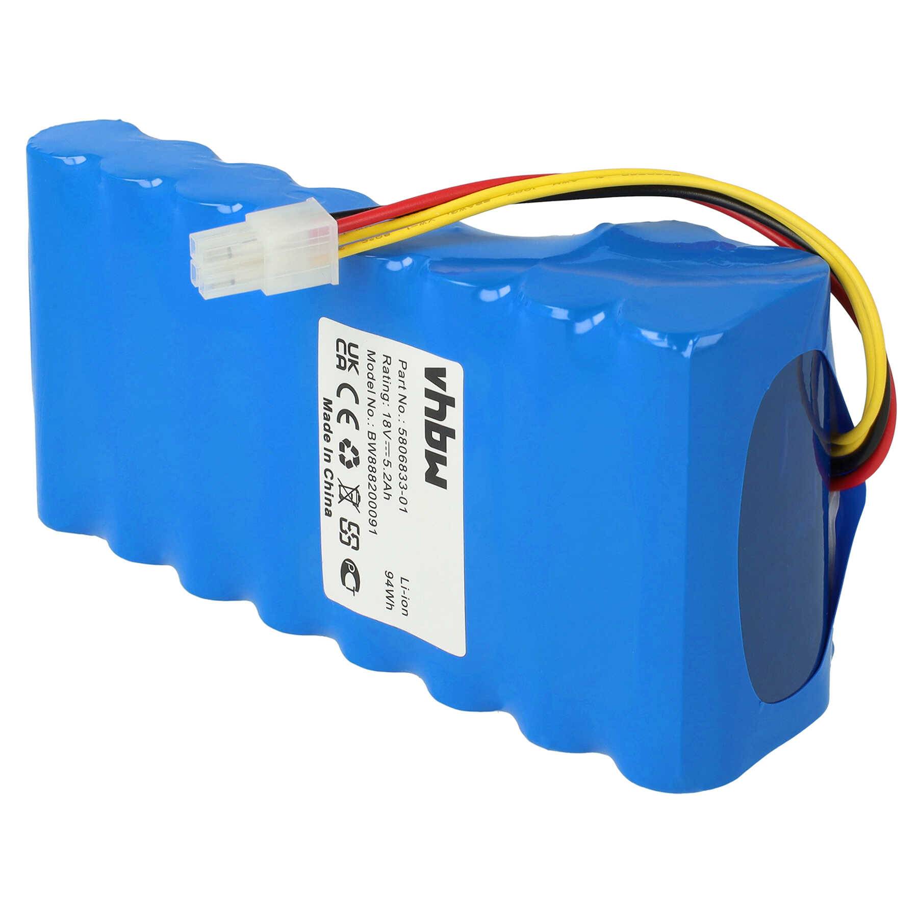 vhbw Akkupack kompatibel mit Husqvarna Automower 320, 420 bis BJ 2019/2020 Rasenroboter (5200mAh 18V Li-Ion)