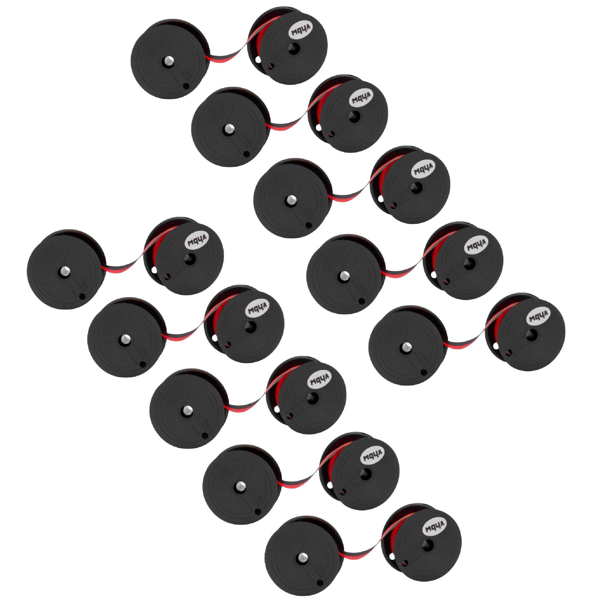 vhbw 10x Farbband Schriftband kompatibel mit Triumph-Adler 1217 P, 1216 P, 1204 P, 120 P, 1214 P Nadeldrucker, Bondrucker - Schwarz, Rot