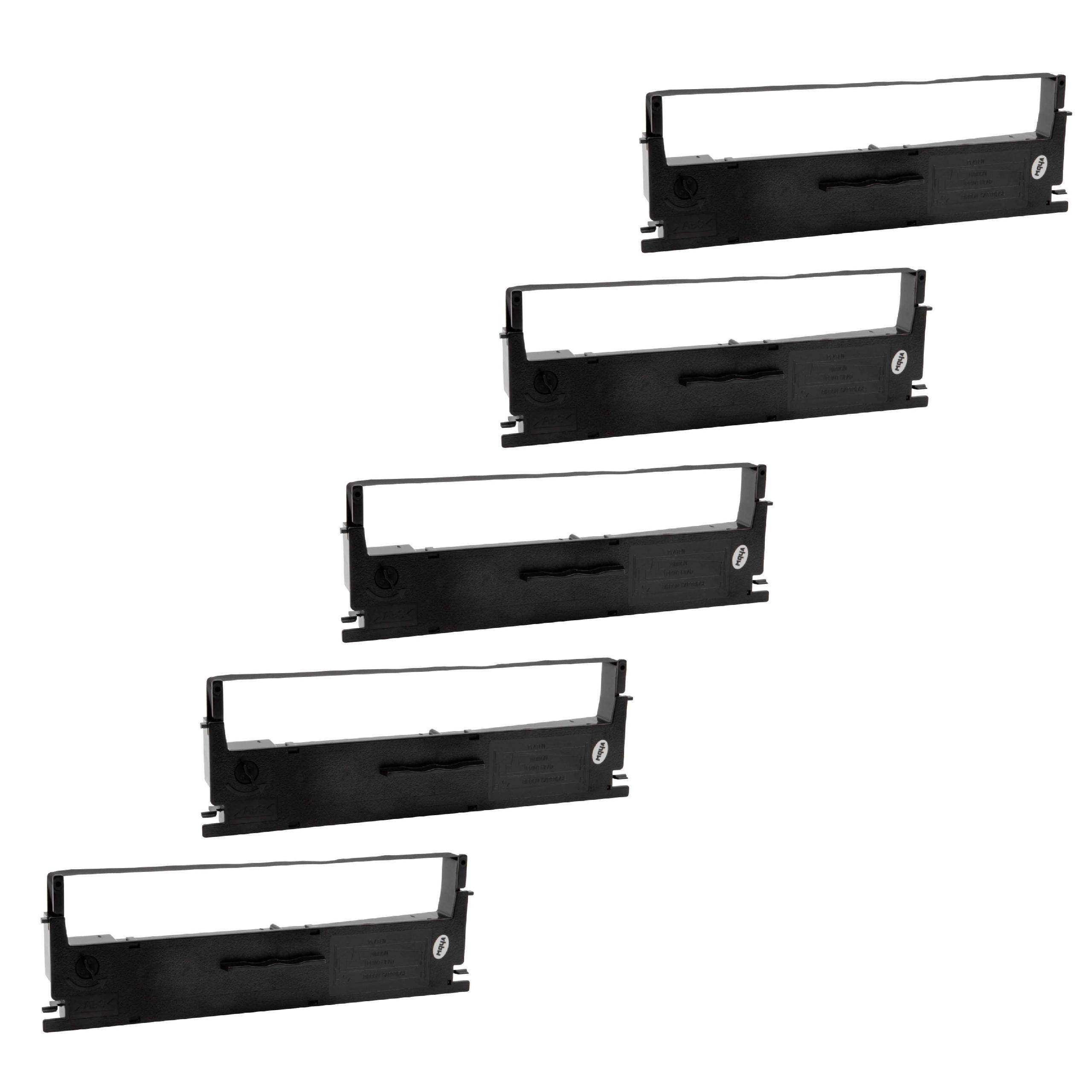 vhbw 5x Farbband Schriftband Ersatz für Epson C13S015624 für Nadeldrucker | Bondrucker - Schwarz