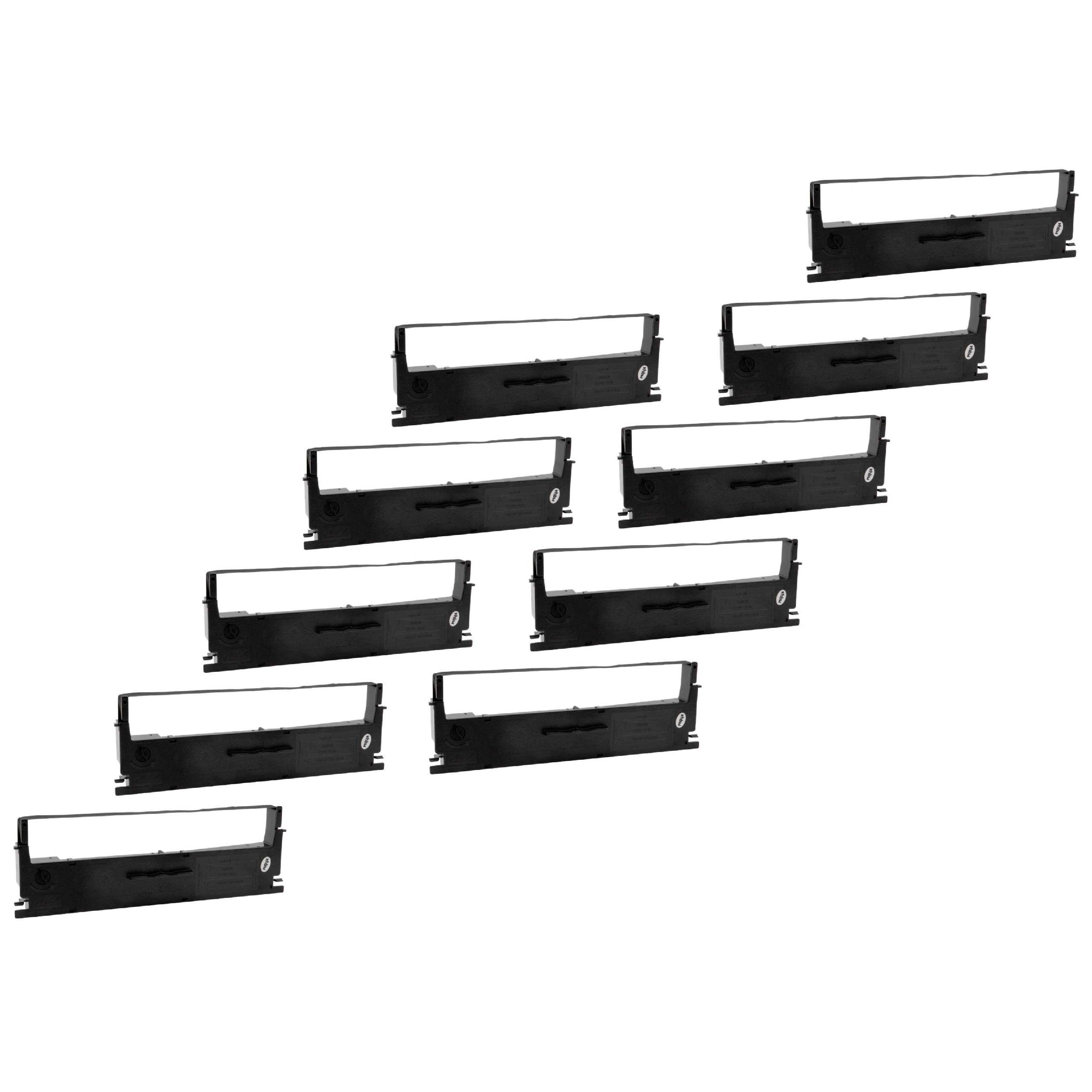 vhbw 10x Farbband Schriftband Ersatz für Epson C13S015624 für Nadeldrucker, Bondrucker - Schwarz