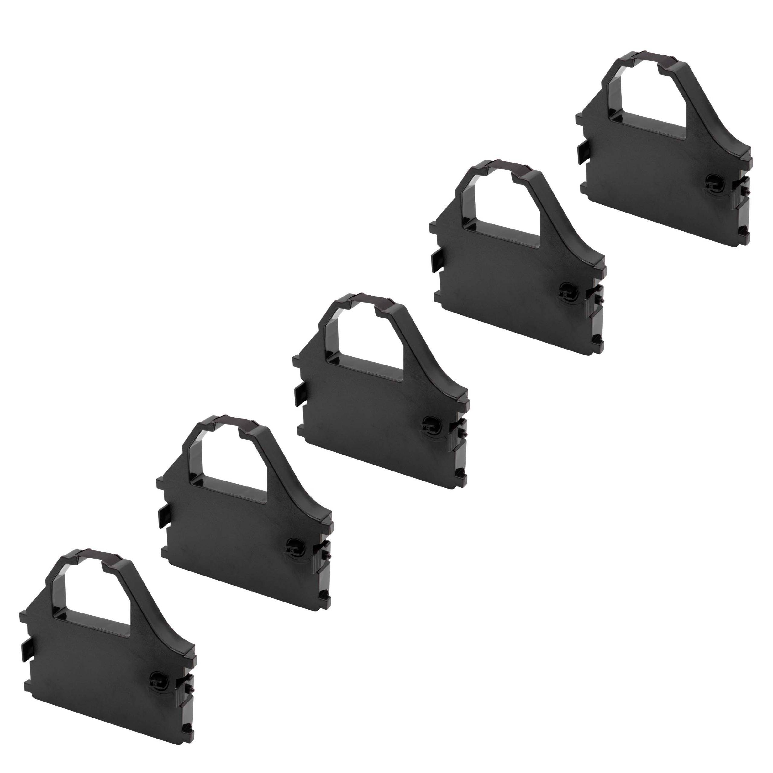vhbw 5x Farbband Schriftband kompatibel mit Star Micronics XB 24-250 | XB 24-200, XB 2420, XB 2425 Nadeldrucker, Bondrucker - Schwarz