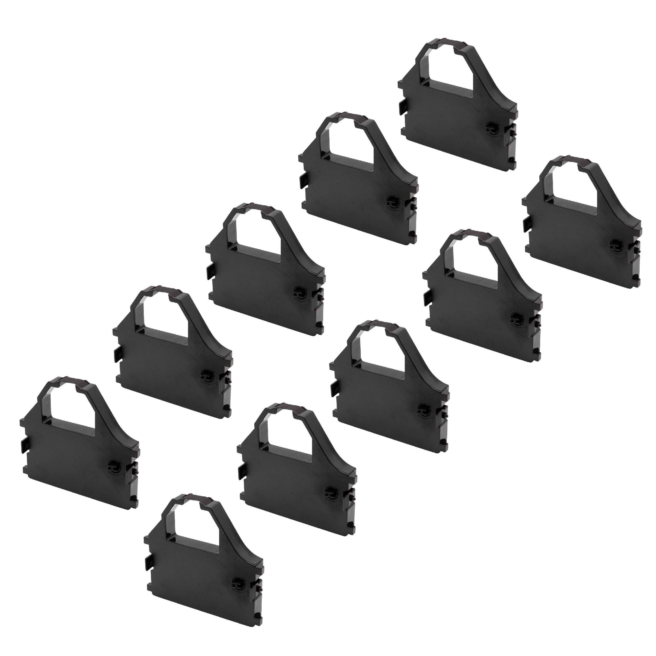 vhbw 10x Farbband Schriftband kompatibel mit ESCOM Powerprint SM 600 Nadeldrucker, Bondrucker - Schwarz