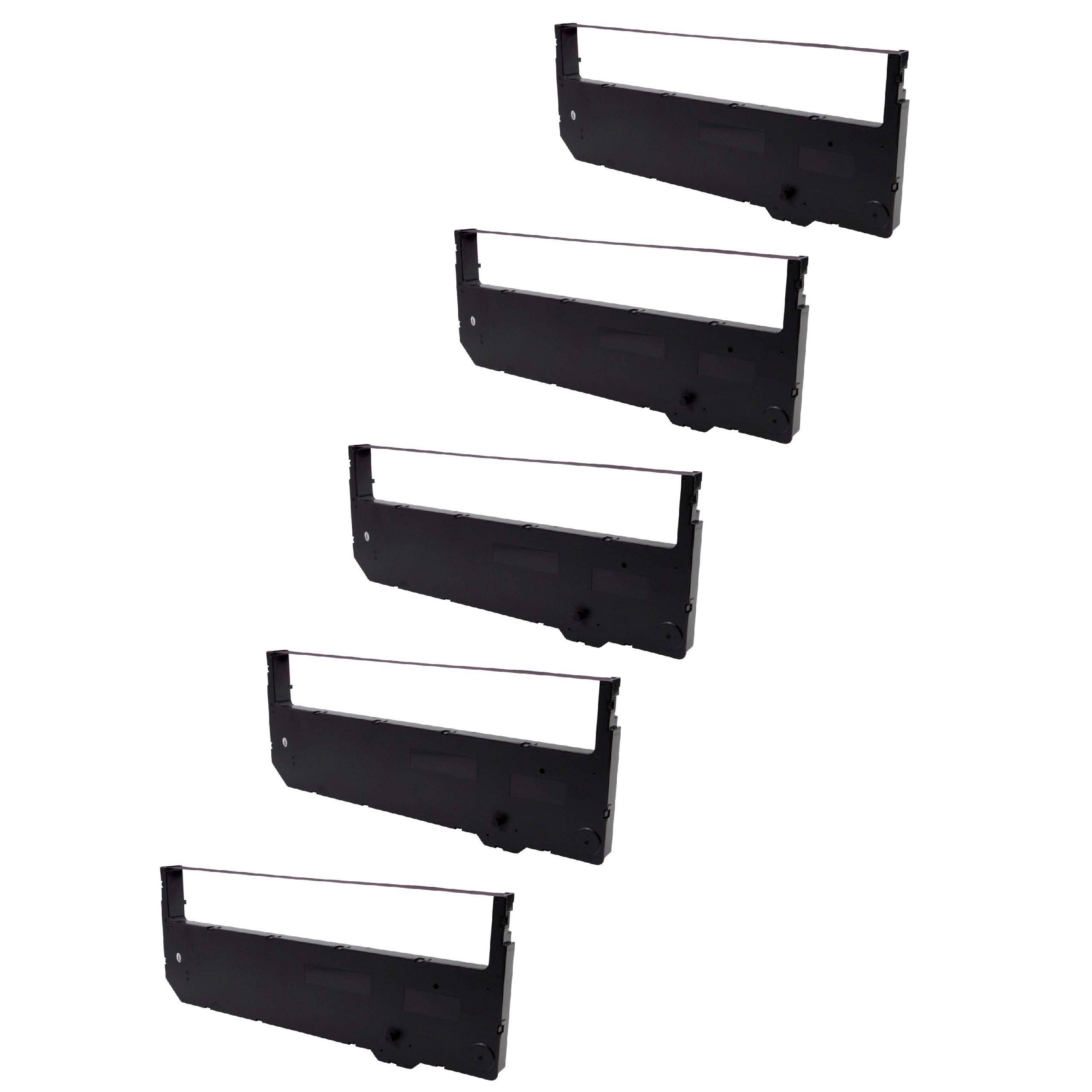 vhbw 5x Farbband Schriftband kompatibel mit Tally Genicom T6100, T6101, T6140, T6141 Nadeldrucker, Bondrucker - Schwarz