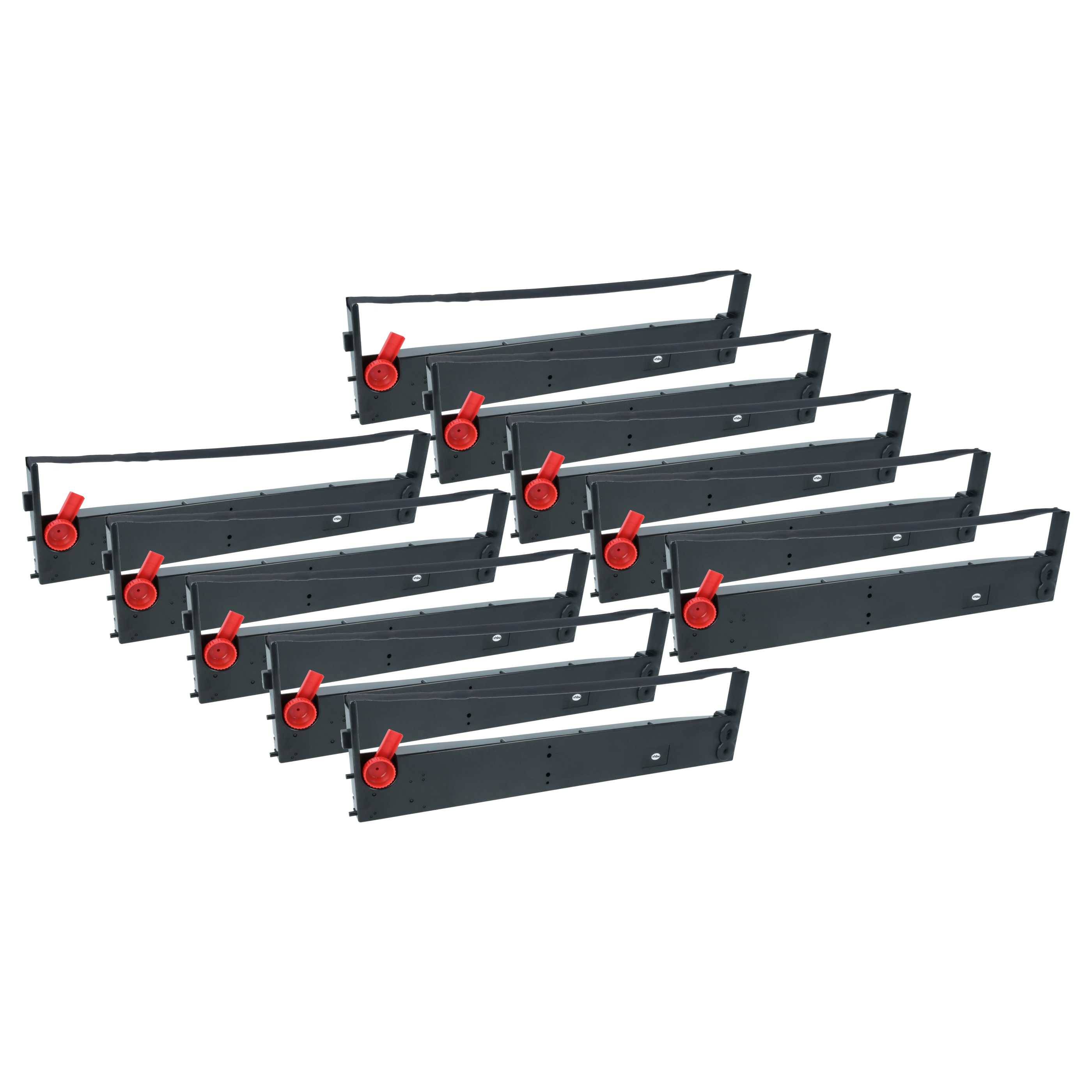 vhbw 10x Farbband Schriftband kompatibel mit Tally Genicom T2045, MT490, MT460, MT440, T2060, T2055 Nadeldrucker, Bondrucker - Schwarz