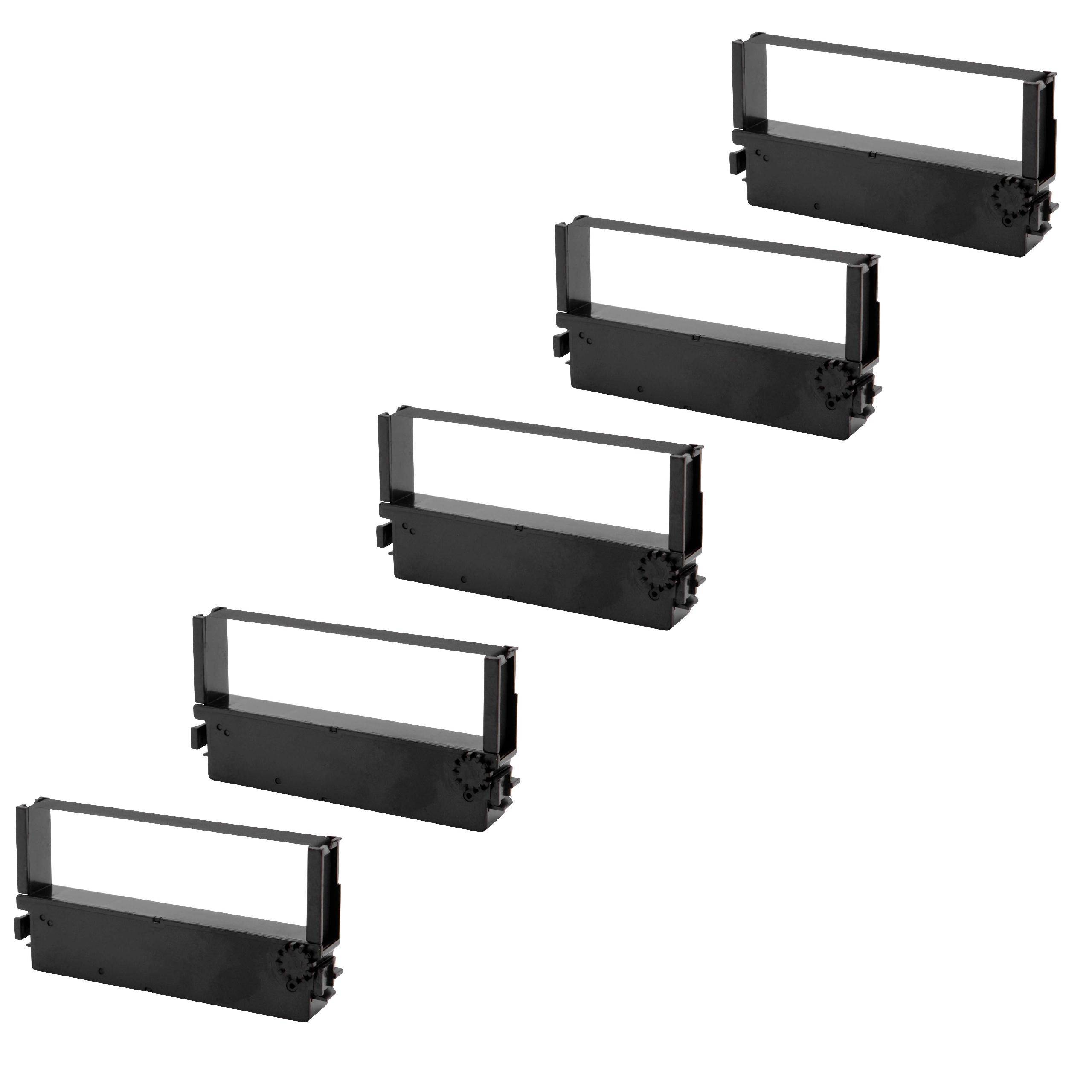 vhbw 5x Farbband Schriftband kompatibel mit Citizen DP 400, IDP 3421, DP 410, IDP 3420, IDP 3423 Nadeldrucker, Bondrucker - Schwarz