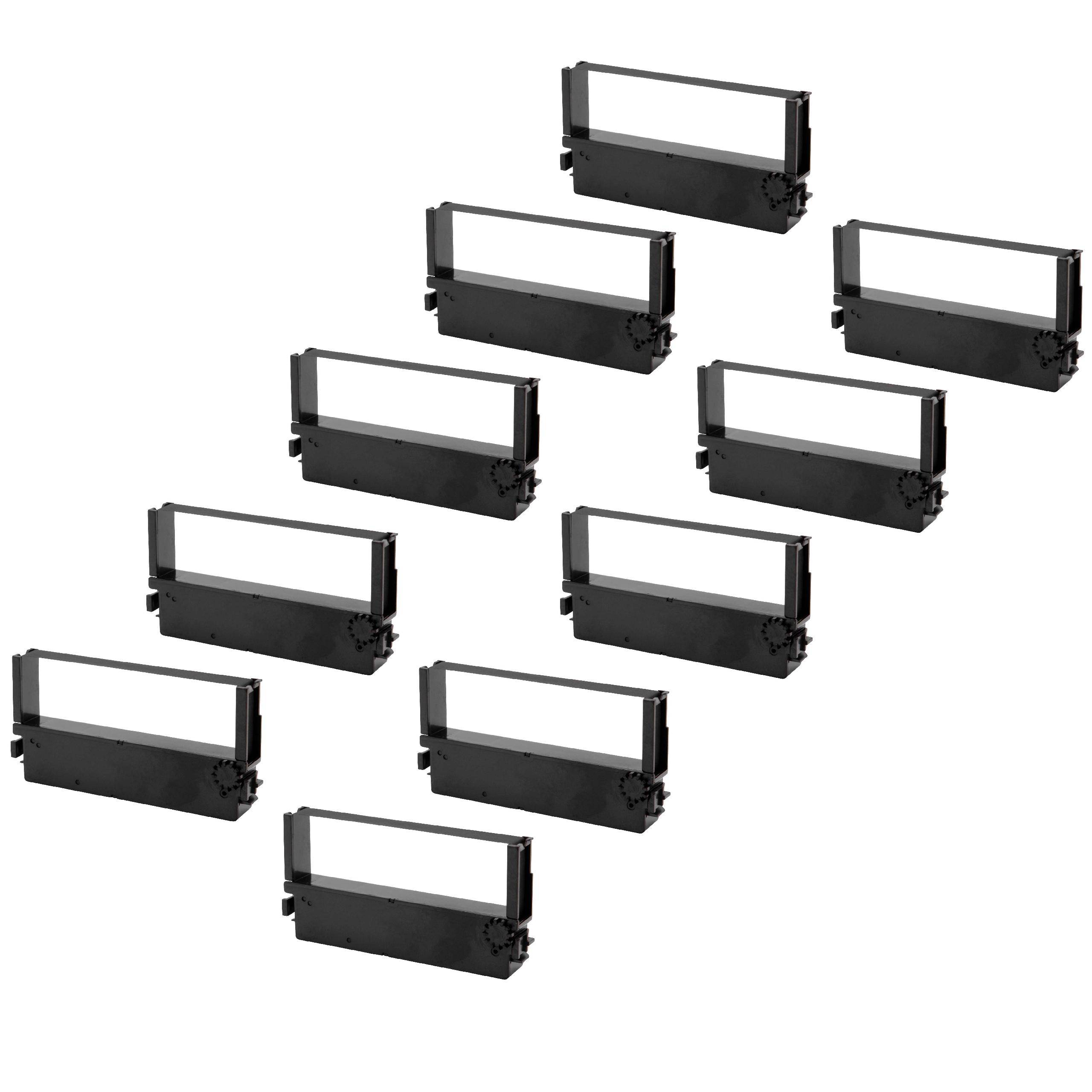 vhbw 10x Farbband Schriftband kompatibel mit Citizen IR 41, IDP 460 Nadeldrucker, Bondrucker - Schwarz