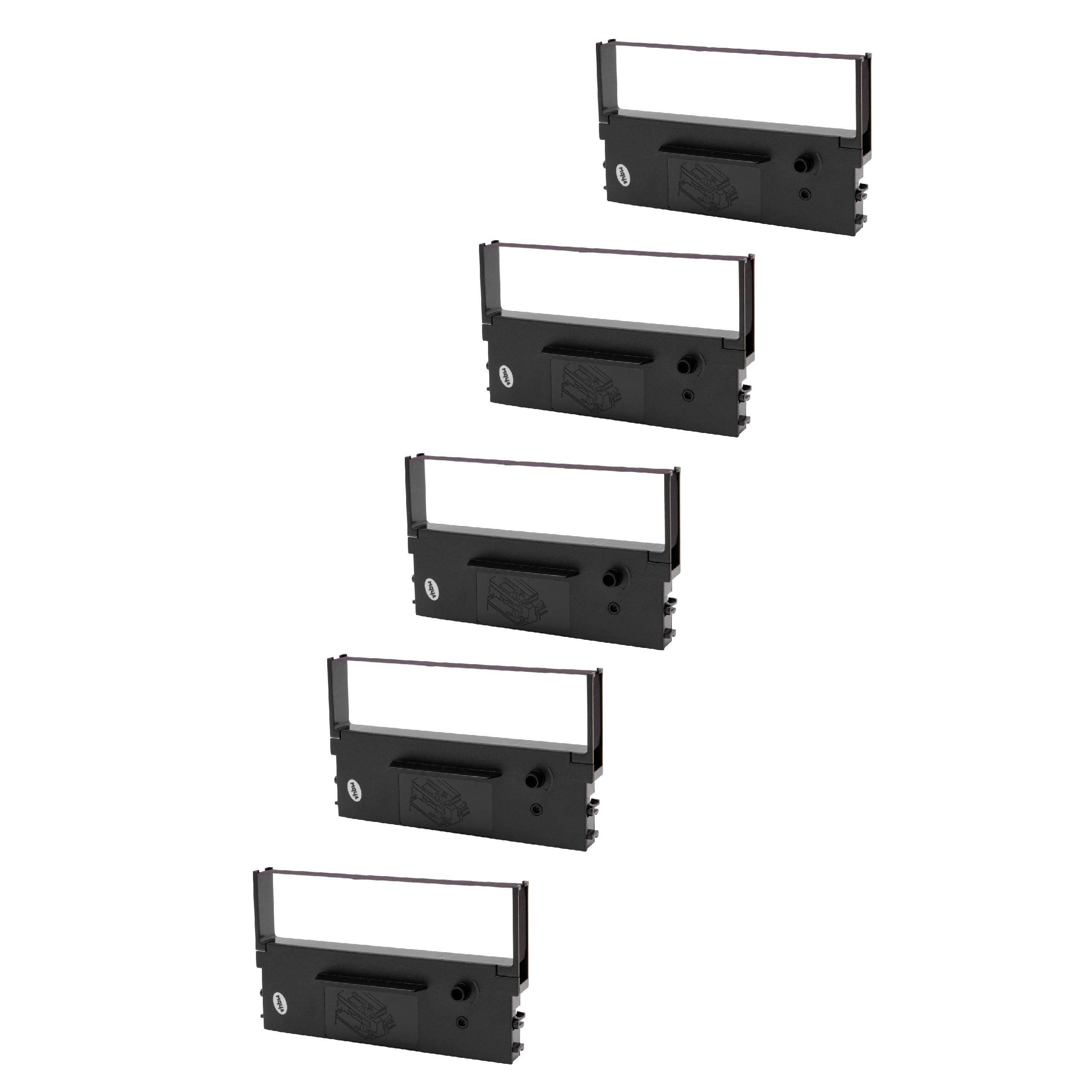 vhbw 5x Farbband Schriftband kompatibel mit Casio CE 4000 | 4050, CE 4050 Nadeldrucker, Bondrucker - Schwarz
