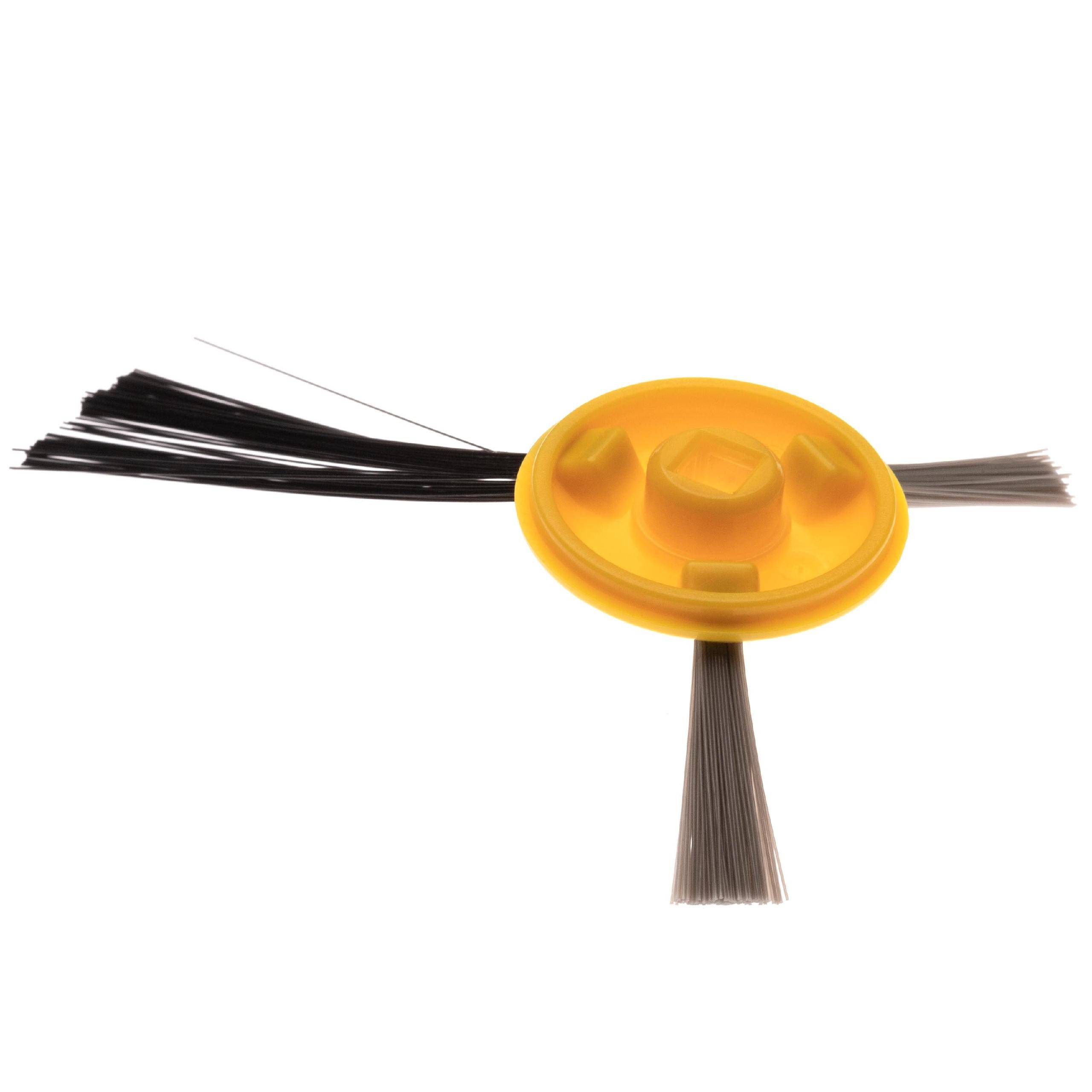 vhbw 2x Ersatz Seitenbürste kompatibel mit Shark ION RV700, RV720, RV750 Saugroboter - Reinigungsbürsten Set, schwarz / grau / gelb