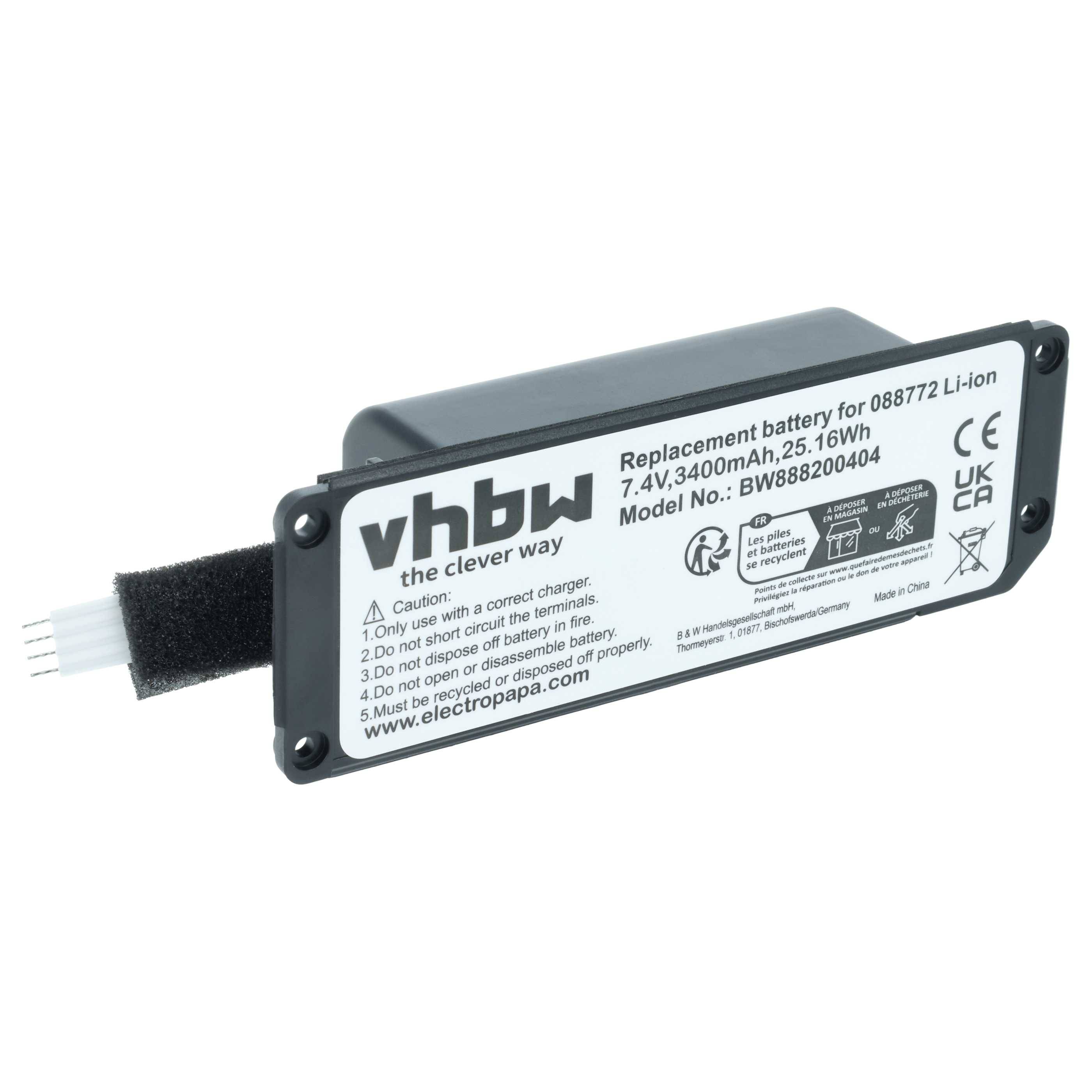 vhbw Akku kompatibel mit Bose SoundLink Mini 2 Lautsprecher Boxen Speaker (3400 mAh, 7,4 V, Li-Ion)