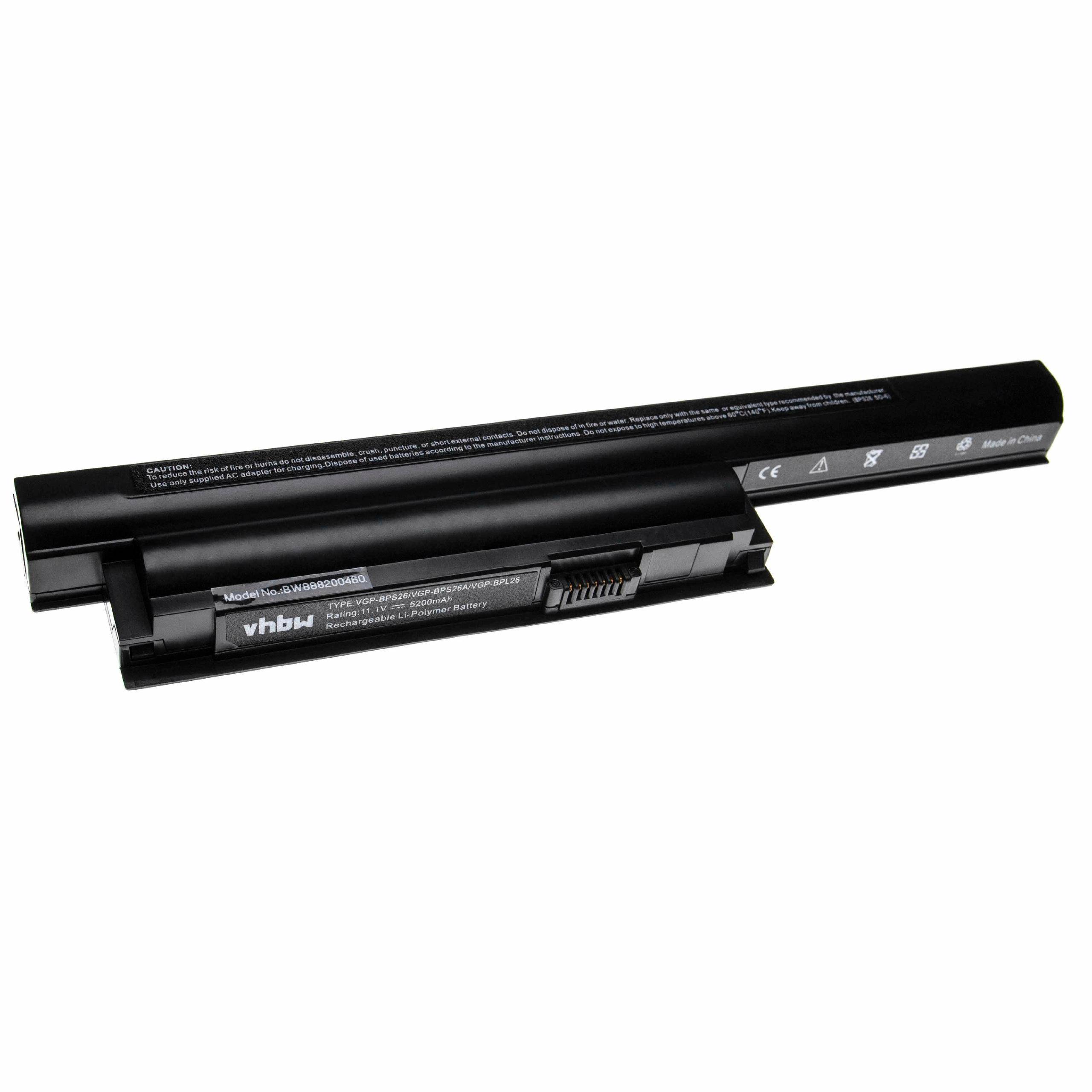 vhbw Akku kompatibel mit Sony Vaio SVE14112EFB, SVE14112EG, SVE14112EGB, SVE14112EH Notebook (5200mAh, 11,1V, Li-Polymer)