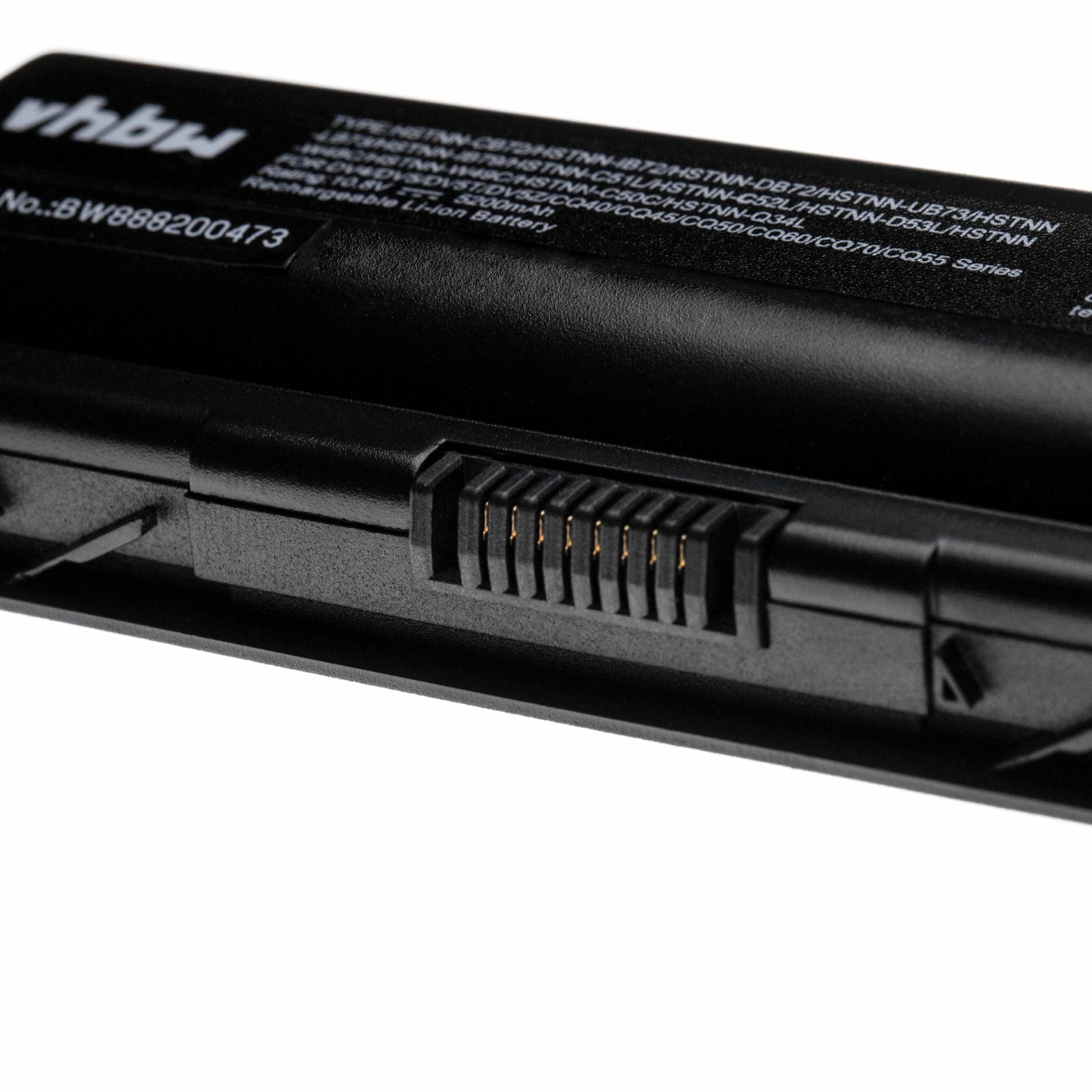 vhbw Akku kompatibel mit HP Pavilion dv5z, dv5-1019tx, dv5t-1000, dv5t, dv5-1018tx, dv5-1xxx Notebook (5200 mAh, 10,8 V, Li-Ion)