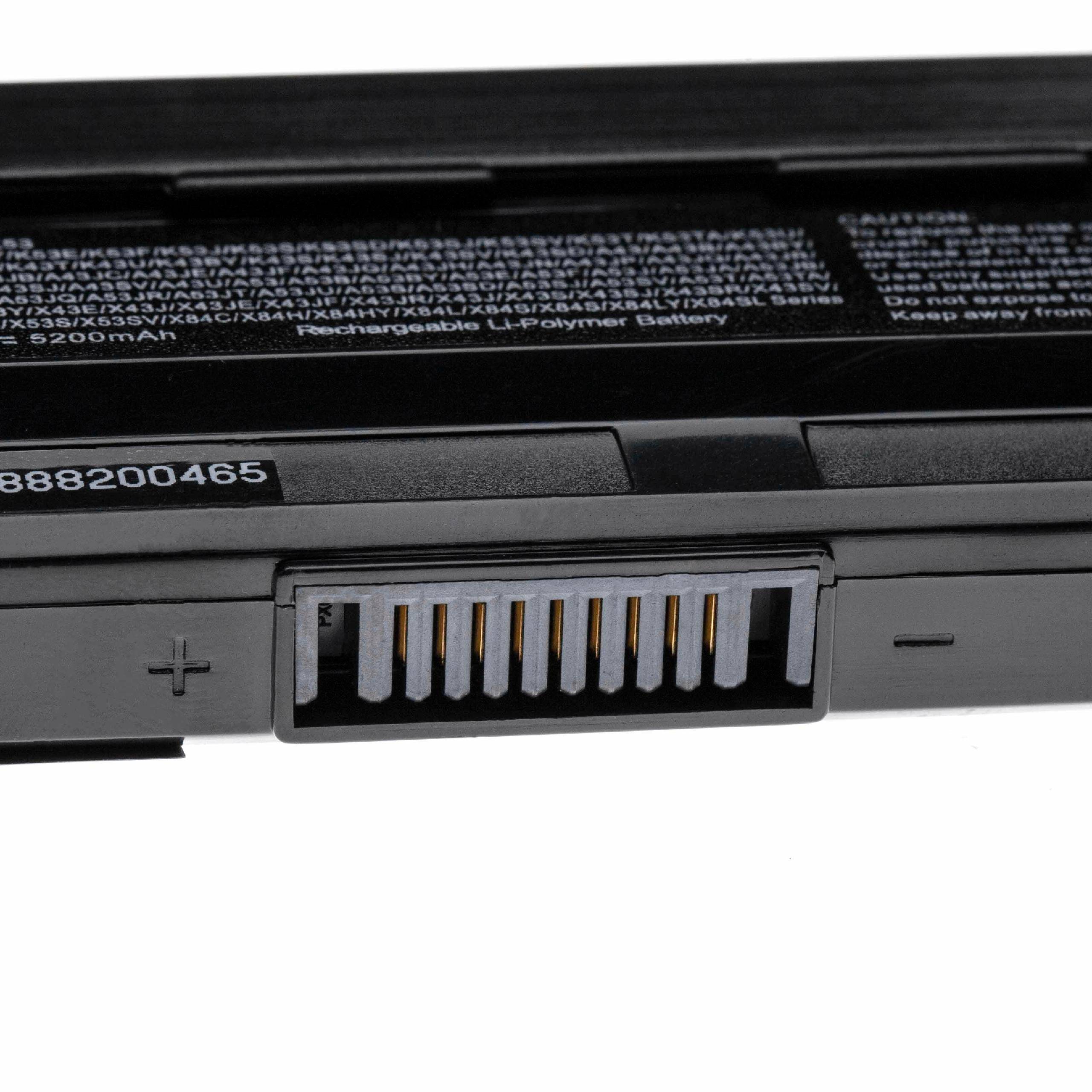 vhbw Akku kompatibel mit Asus A54HR, A54HY, A54L, A54LY, A83, A83B, A83BR, A83BY, A83E, A83S, A83SA Notebook (5200mAh, 10,8V, Li-Ion)