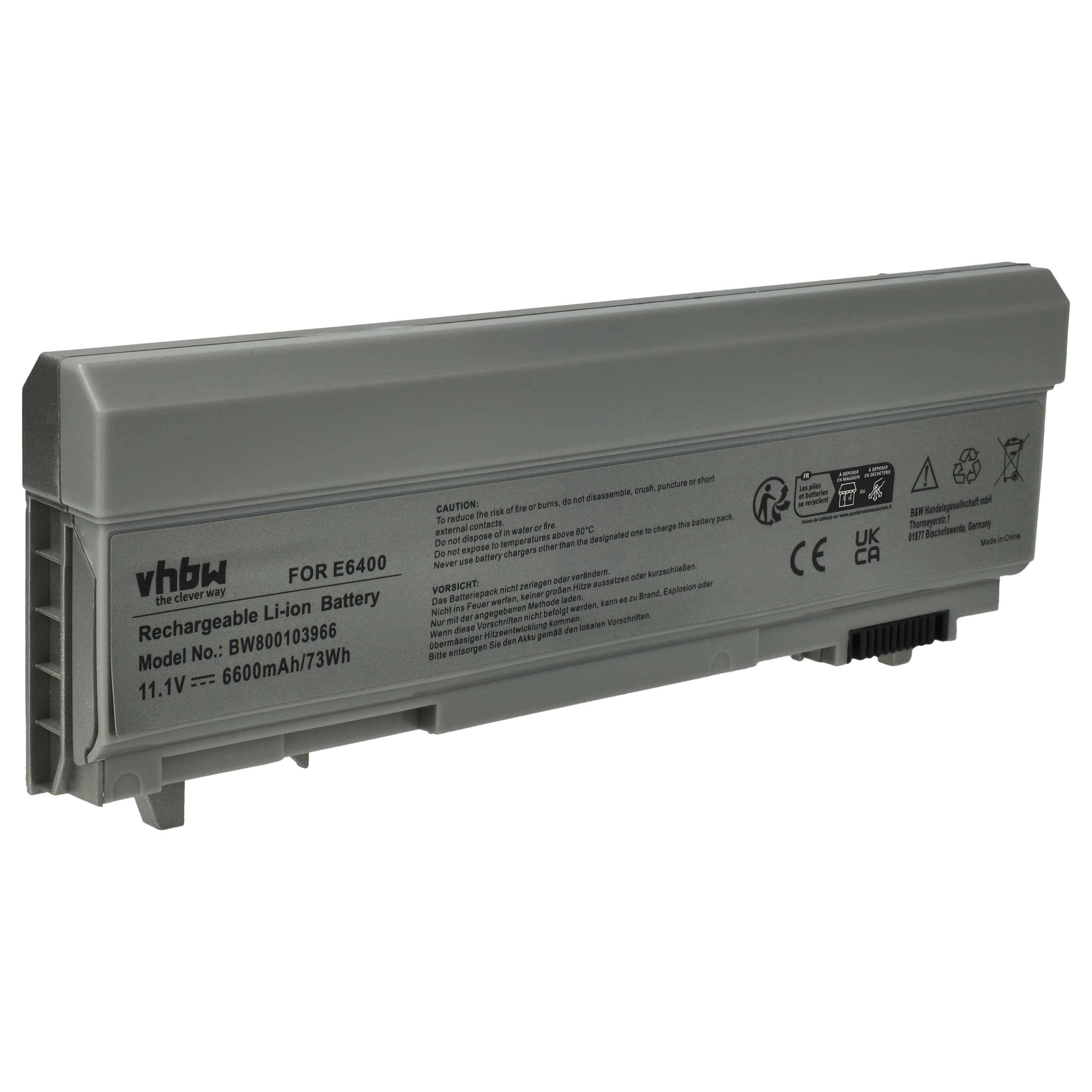 vhbw Akku Ersatz für Dell GU715, C719R, 451-11399, 451-10583, FU571, FU274, FU268 für Notebook (6600 mAh, 11,1 V, Li-Ion)
