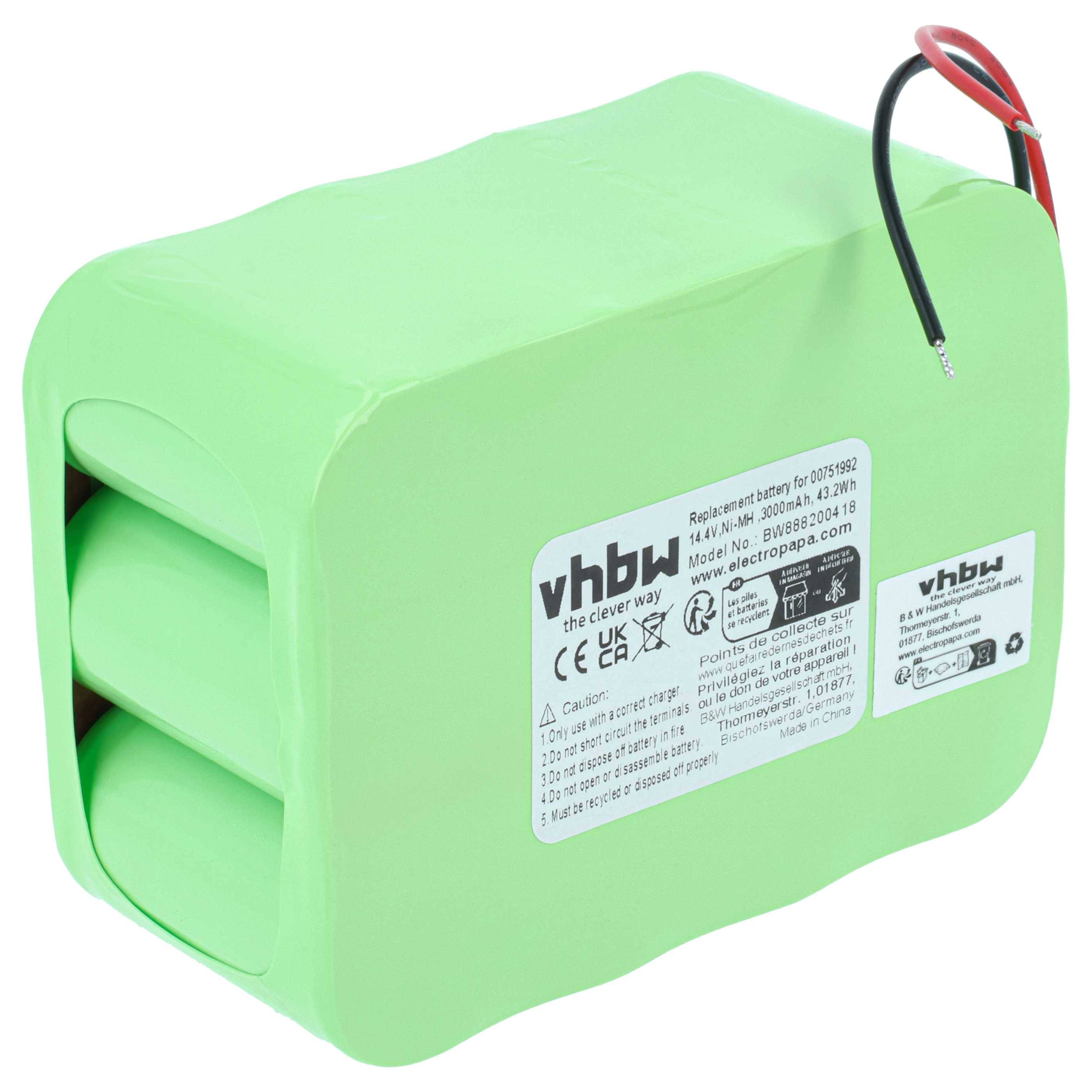 vhbw Akku Ersatz für Bosch VXAS010V00 | für Staubsauger (3000 mAh, 14,4 V, NiMH)