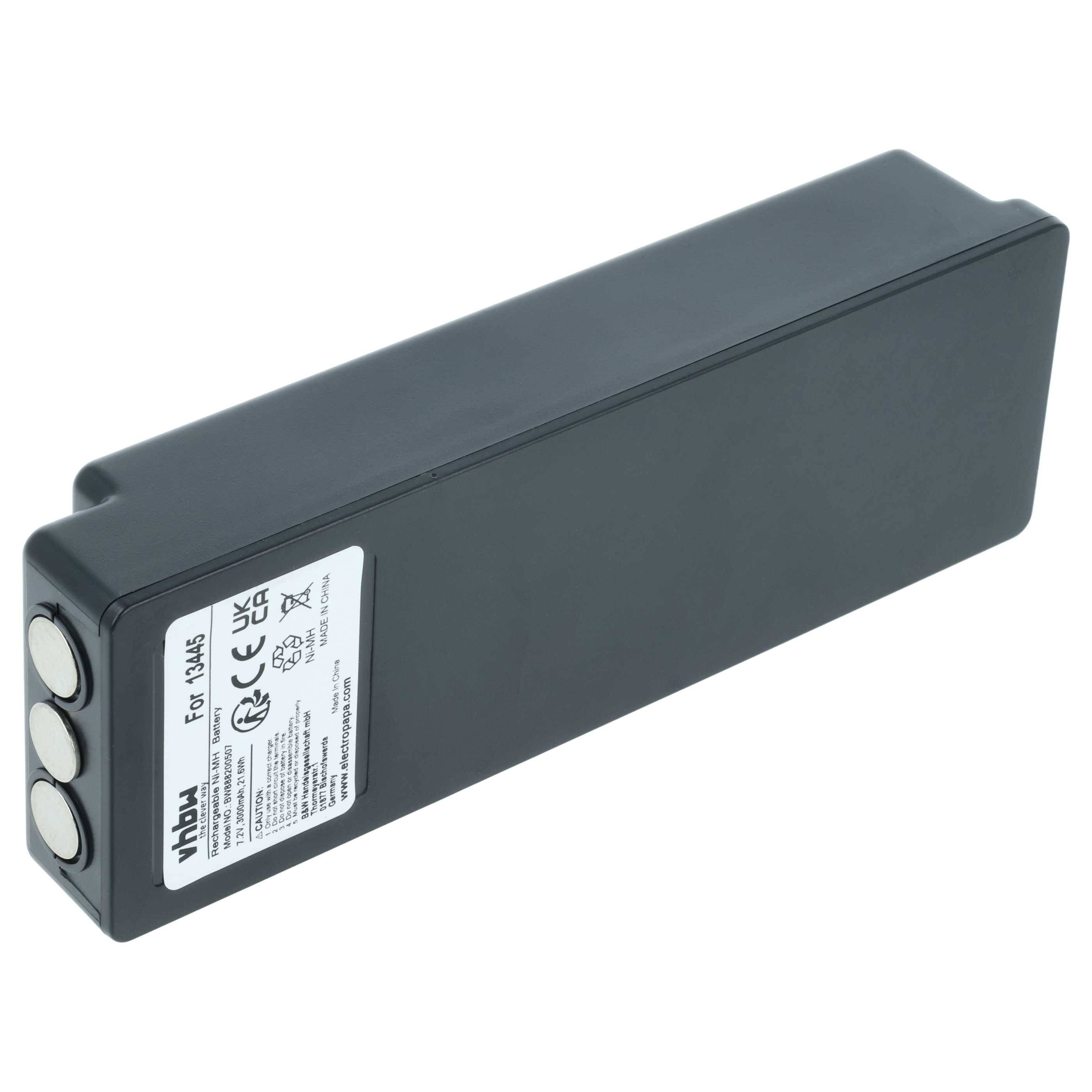 vhbw Akku kompatibel mit Palfinger Scanreco RC960, Mini, RC400, RC590 Industrie-Funkfernsteuerung Fernbedienung (3000 mAh, 7,2 V, NiMH) - Schwarz
