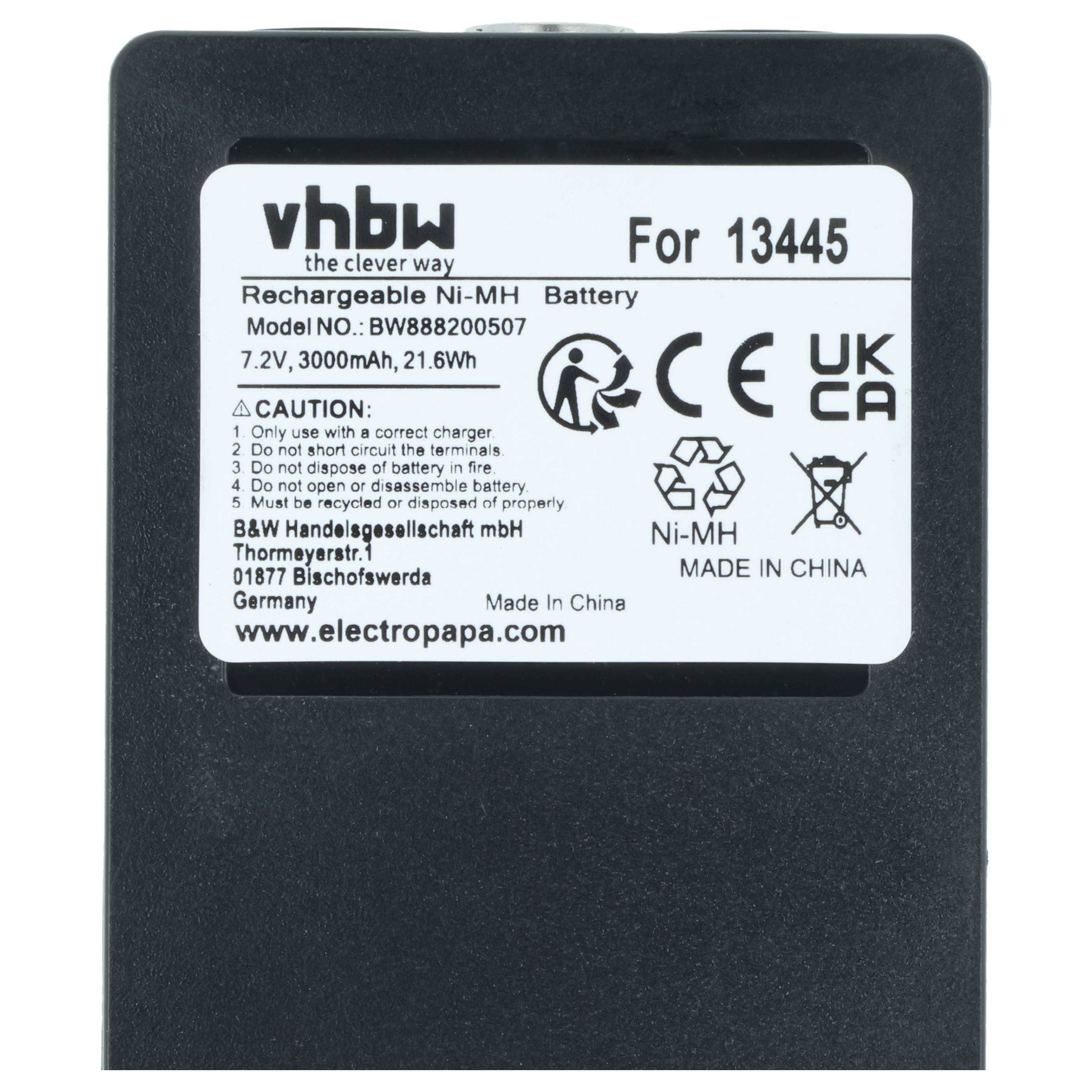 vhbw Akku kompatibel mit Palfinger Scanreco RC960, Mini, RC400, RC590 Industrie-Funkfernsteuerung Fernbedienung (3000 mAh, 7,2 V, NiMH) - Schwarz