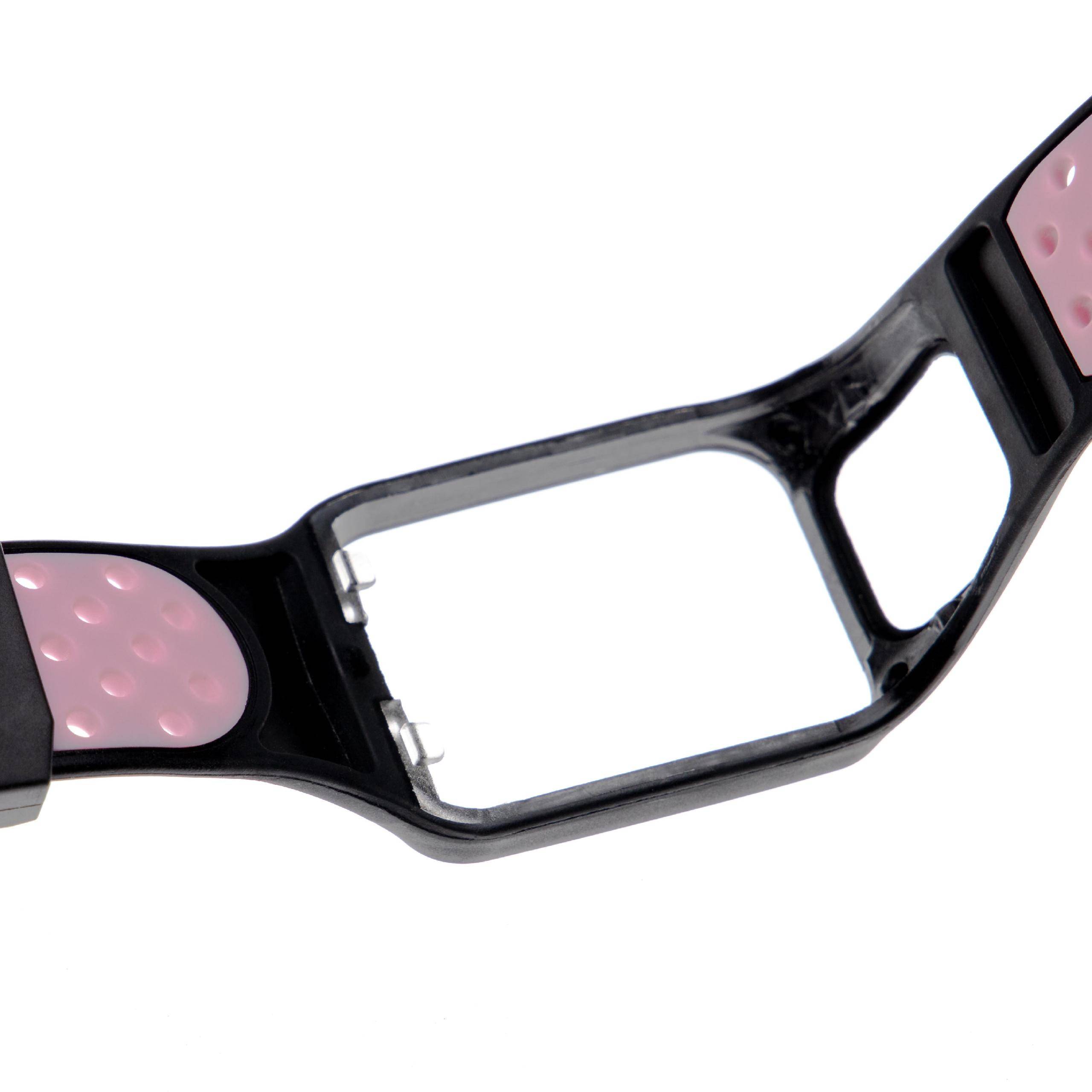 vhbw Ersatz Armband kompatibel mit TomTom Spark 3, Spark, Runner 3, Adventurer, Golfer 2, Runner 2 Fitnessuhr, Smartwatch - Silikon schwarz / rosa