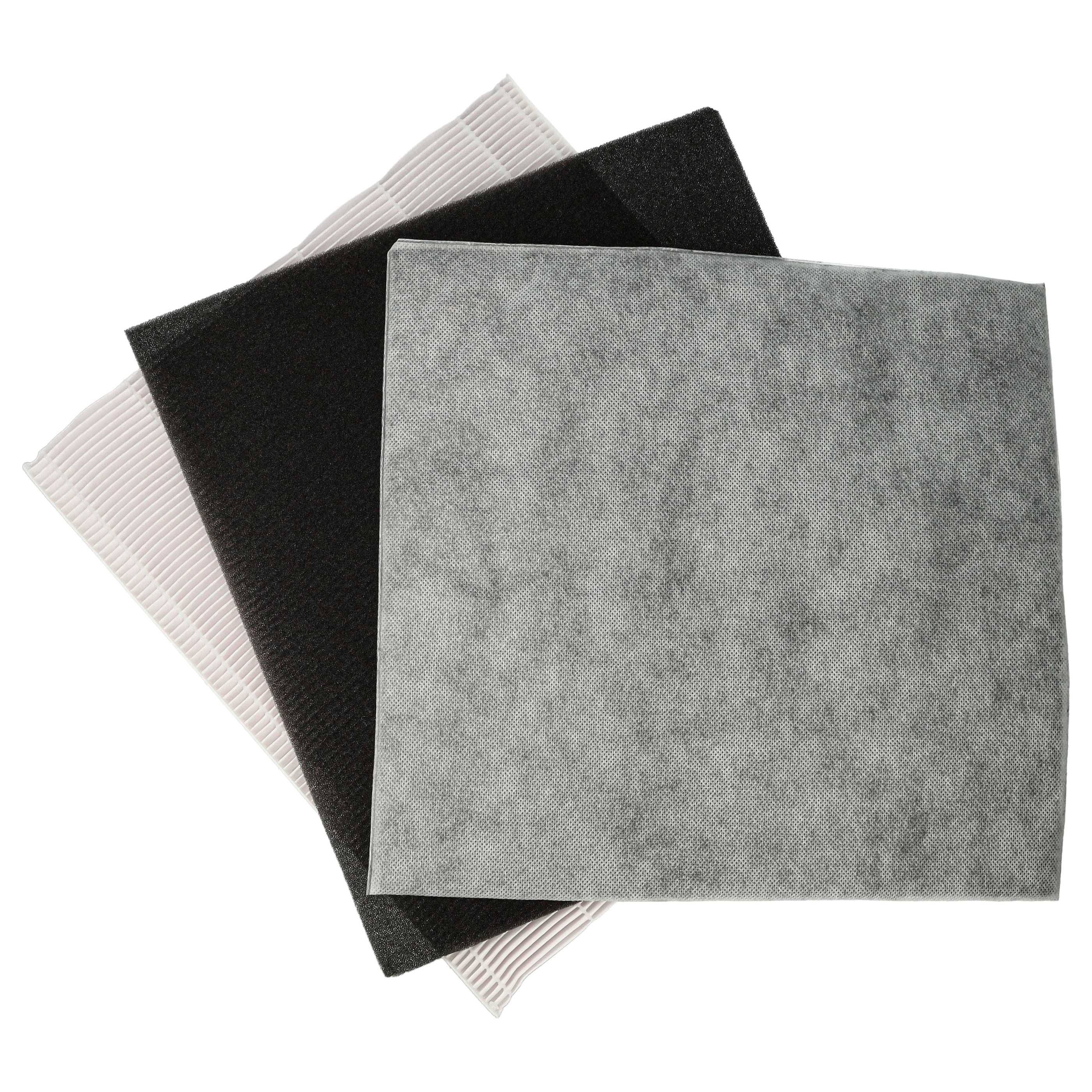 vhbw 3-teiliges Filter-Set Ersatz für DeLonghi 5537000900 für Luftreiniger - HEPA-Filter, Aktivkohlefilter, Vorfilter