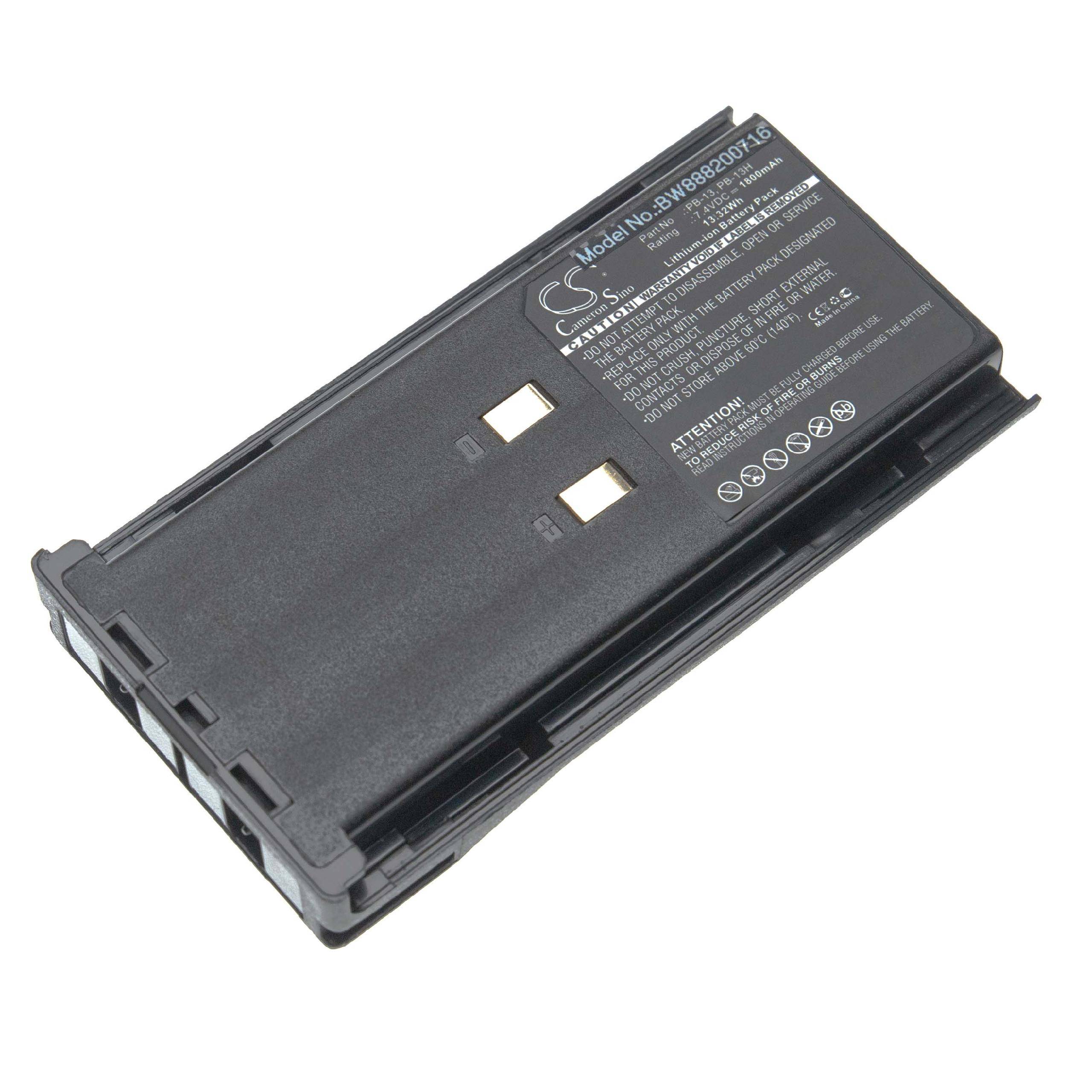 vhbw Akku kompatibel mit Kenwood TK-320, TK-45A, TK-330SP, TK340D, TK-330, TK-340 Funkgerät, Walkie Talkie (1800 mAh, 7,4 V, Li-Ion)