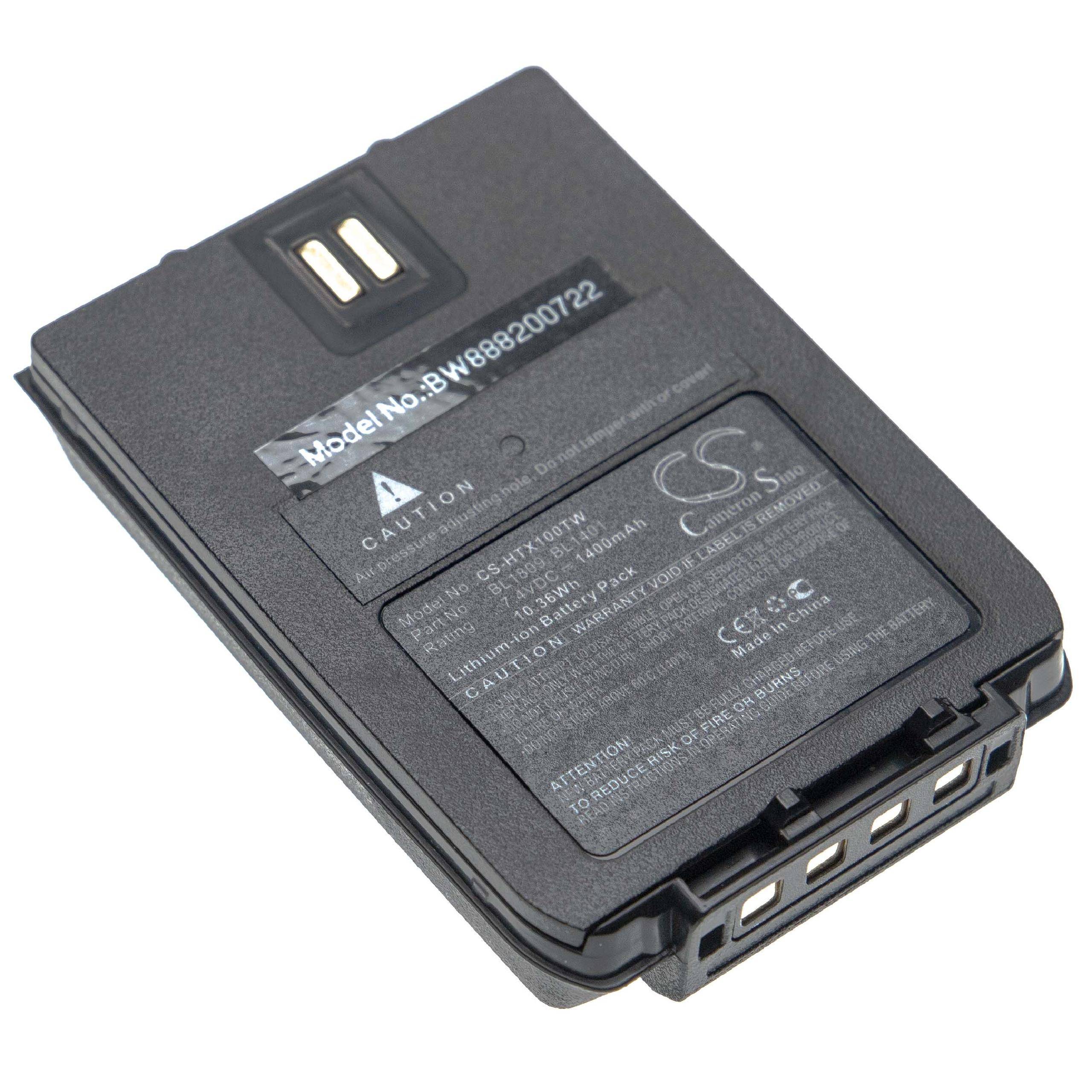 vhbw Akku Ersatz für HYT BL1809, BL1401 für Funkgerät, Walkie Talkie (1400 mAh, 7,4 V, Li-Ion)