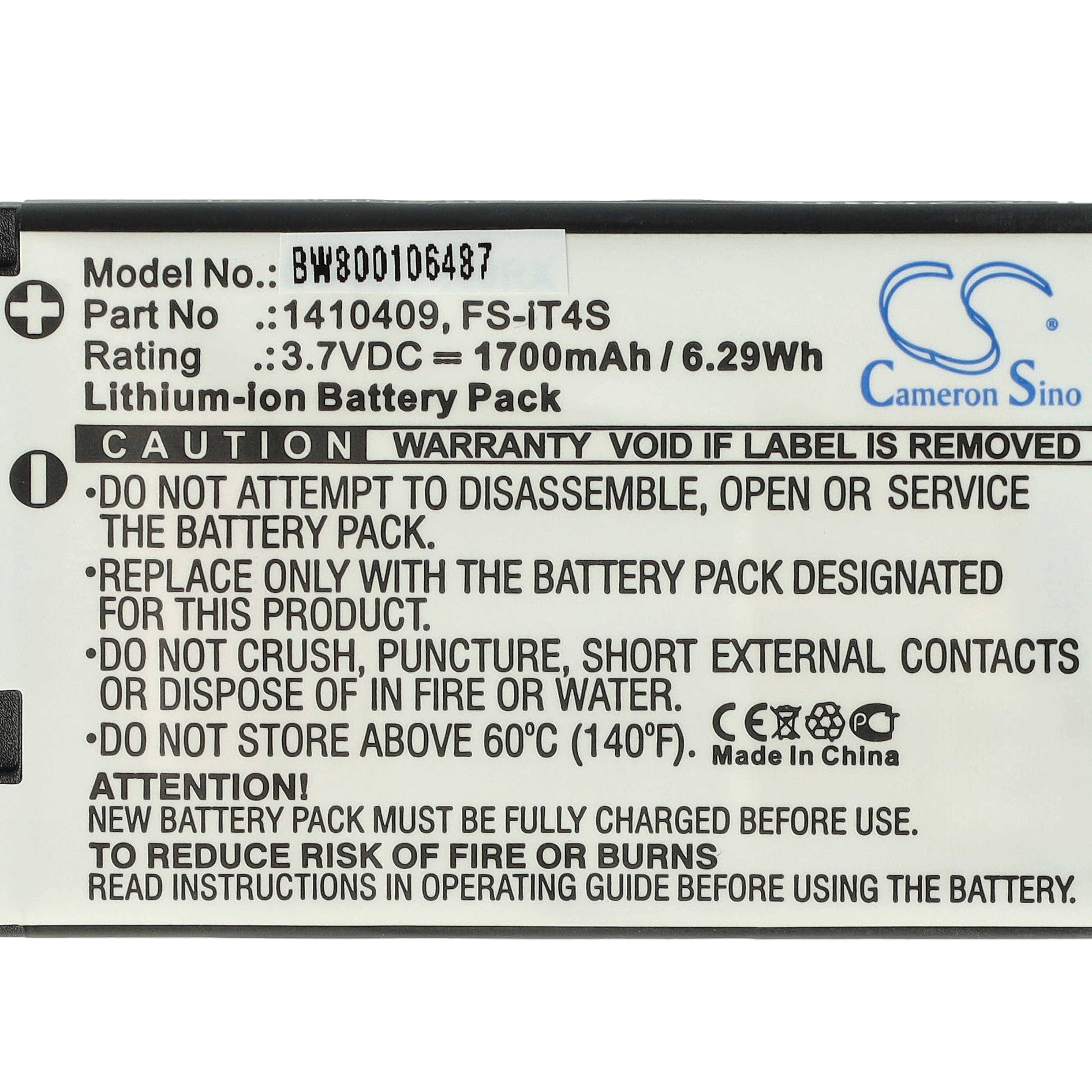 vhbw Akku kompatibel mit Reely GT4 EVO Gamepad Controller (1700mAh, 3,7V, Li-Ion)