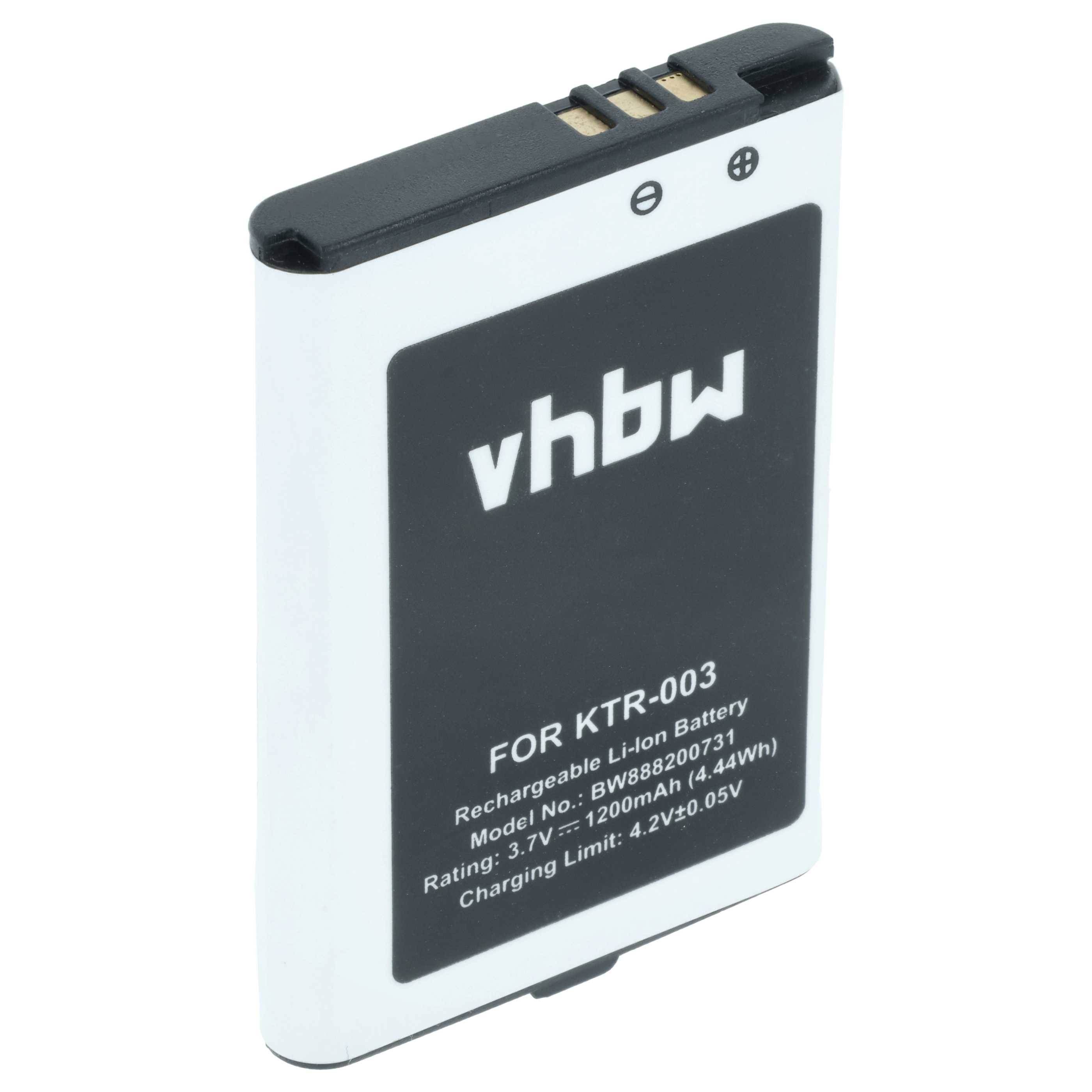 vhbw Akku Ersatz für Nintendo KTR-003 für Spielekonsole (1200 mAh, 3,7 V, Li-Ion)