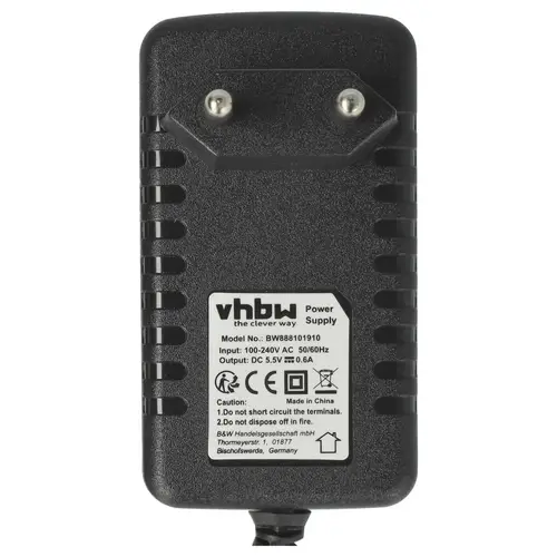 vhbw Ladegerät kompatibel mit Kärcher KWI 1-PY, KWI 1-AS, KWI 1 Plus D500, KWI 1 Plus Fenstersauger, Fensterreiniger - 5,5 V, 0,6A vhbw Ladegerät kompatibel mit Kärcher KWI 1-PY, KWI 1-AS, KWI 1 Plus D500, KWI 1 Plus Fenstersauger, Fensterreiniger - 5,5 V, 0,6A