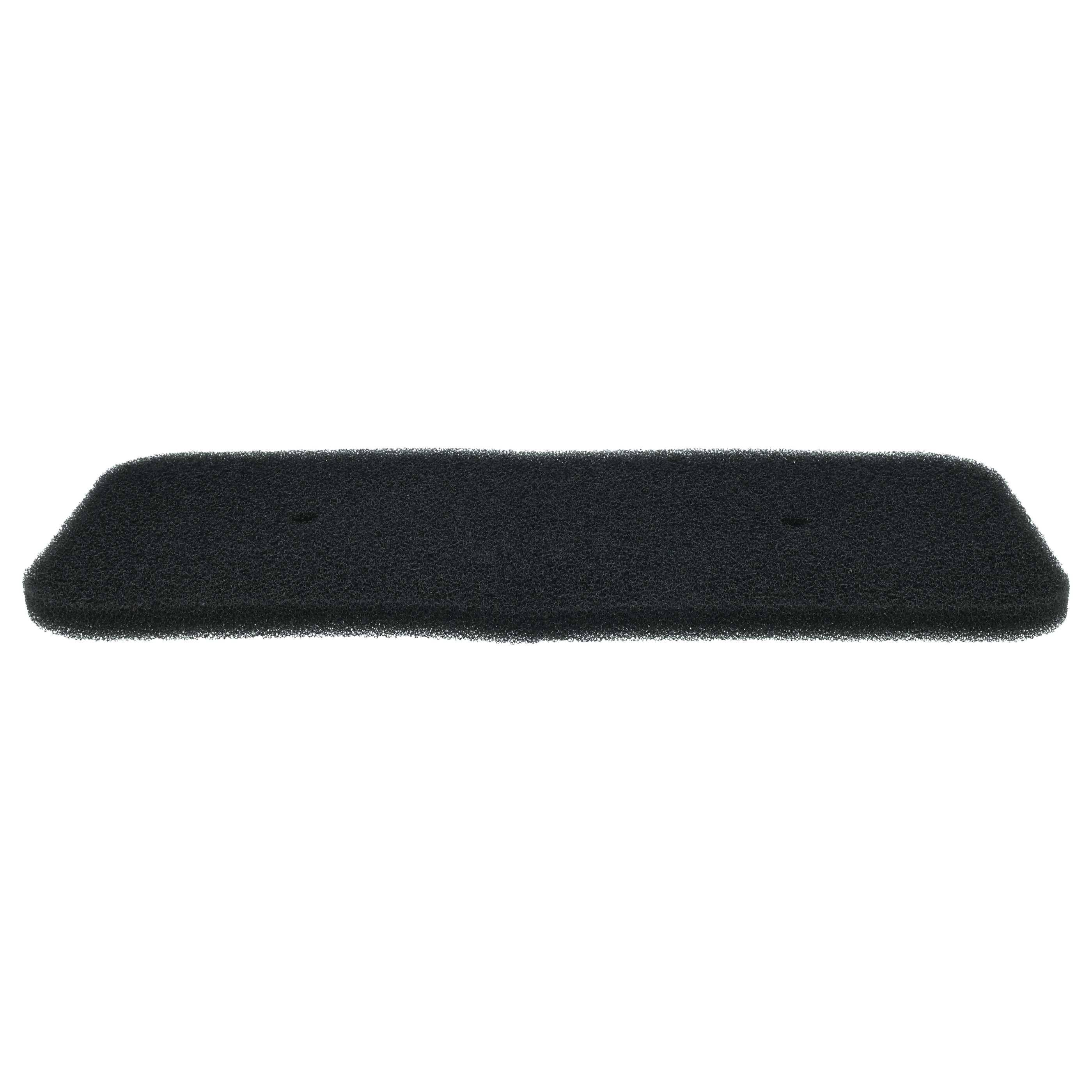 Ein rechteckiges schwarzes Schaumstoff-Pad vor weißem Hintergrund.