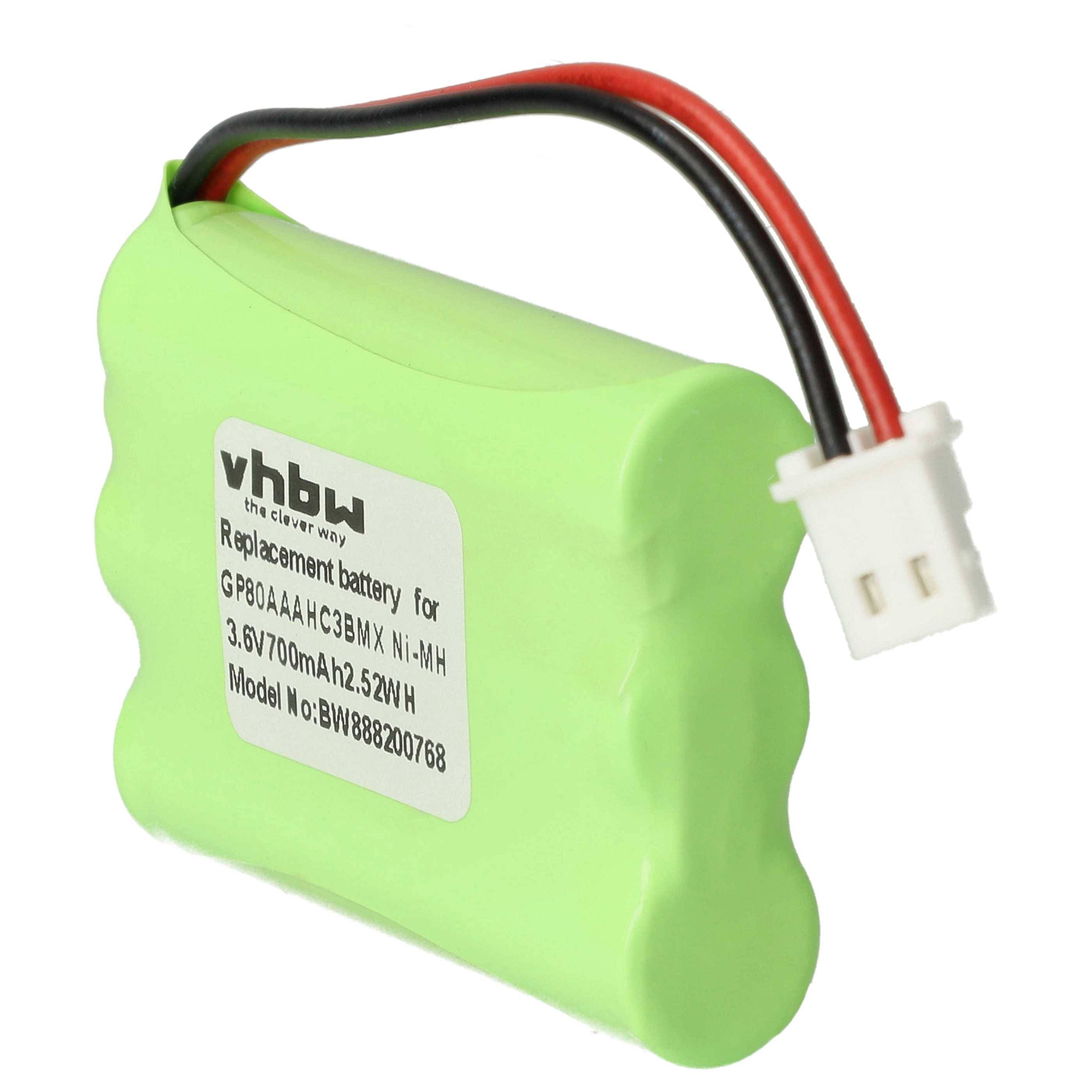 vhbw Akku kompatibel mit Motorola MBP481, MBP482, MBP483 Babyphone Babytalker (700 mAh, 3,6 V, NiMH)