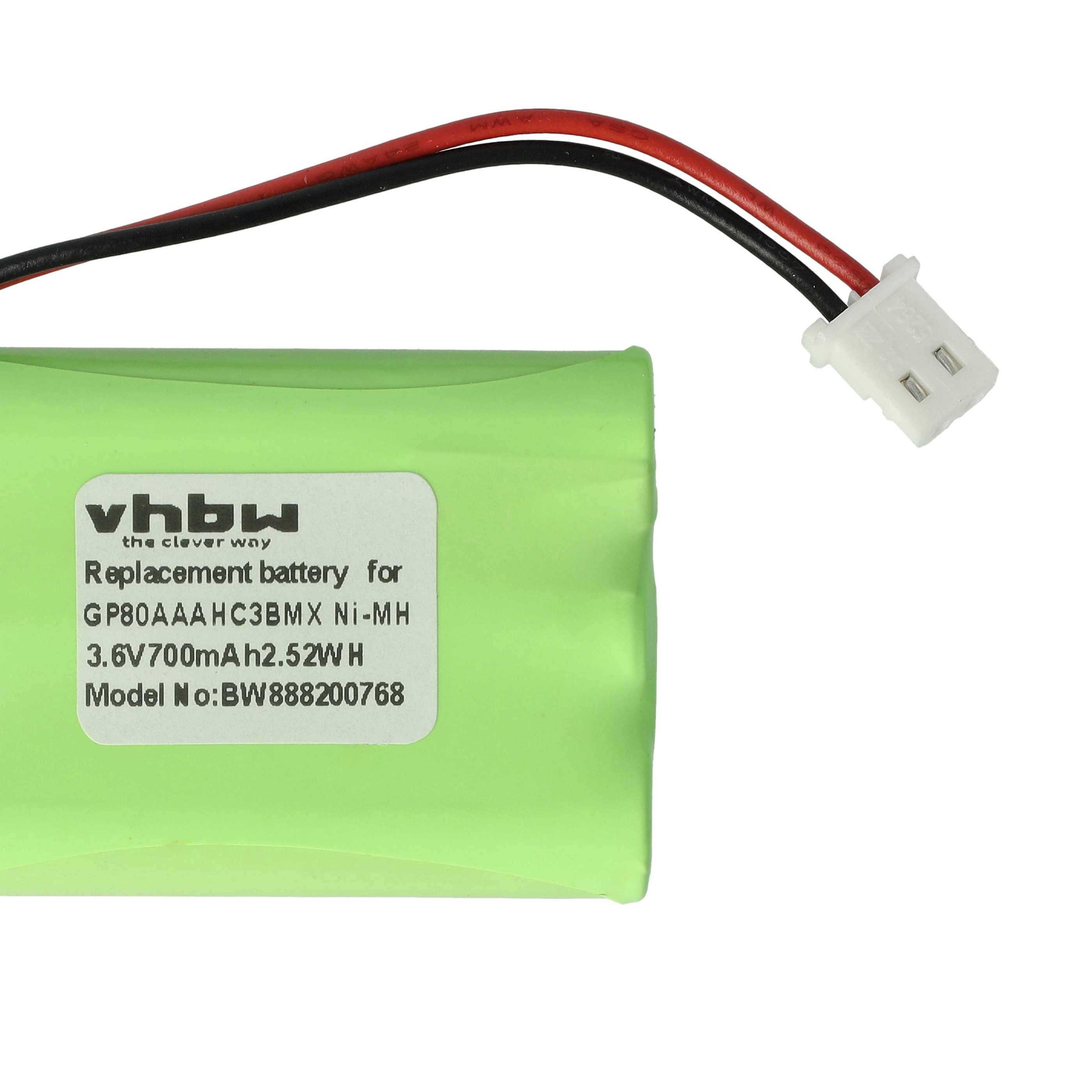 vhbw Akku kompatibel mit Motorola MBP481, MBP482, MBP483 Babyphone Babytalker (700 mAh, 3,6 V, NiMH)