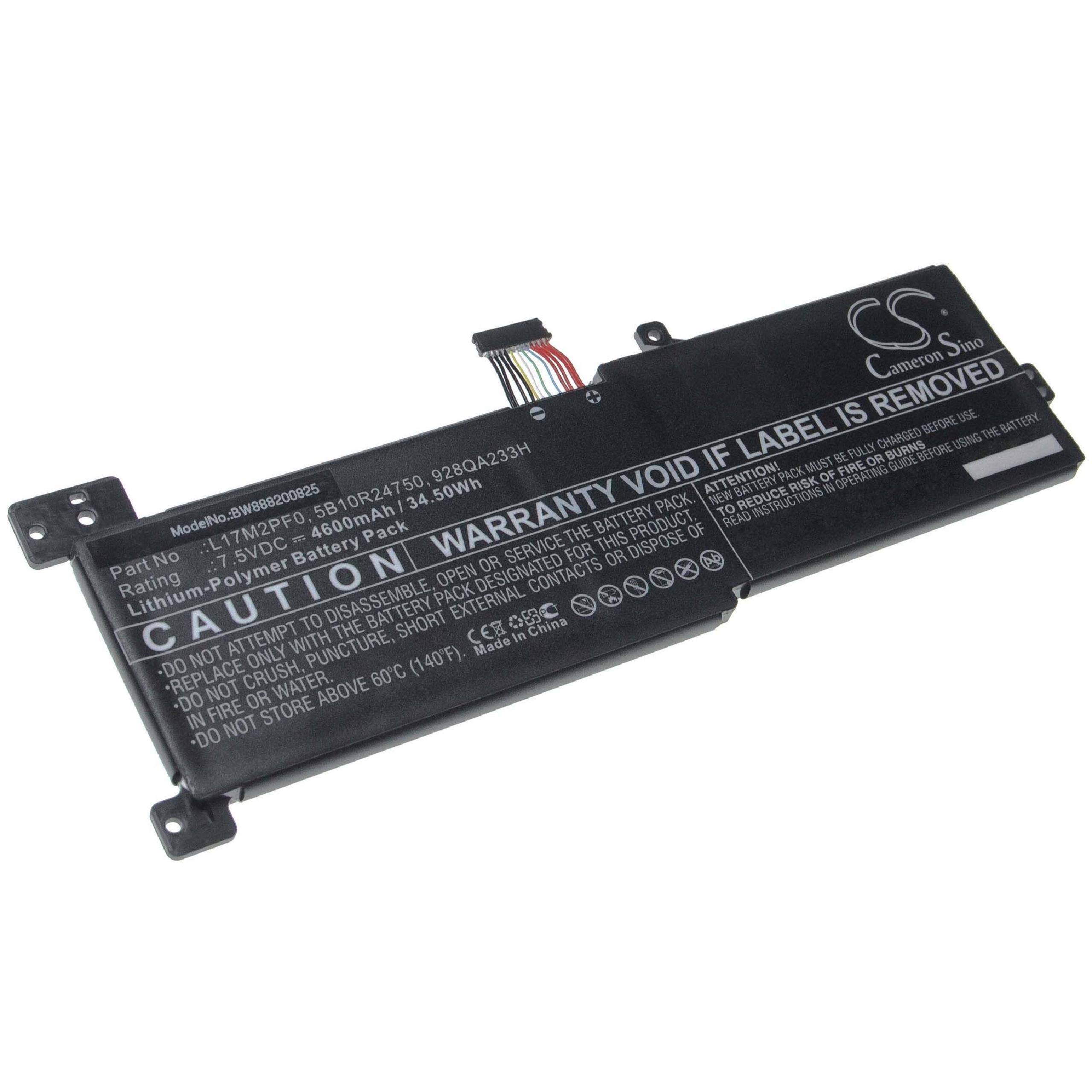 vhbw Akku Ersatz für Lenovo 5B10Q41211, 5B10Q62140, 5B10Q62138, 5B10Q62139 für Notebook (4600 mAh, 7,5 V, Li-Polymer)