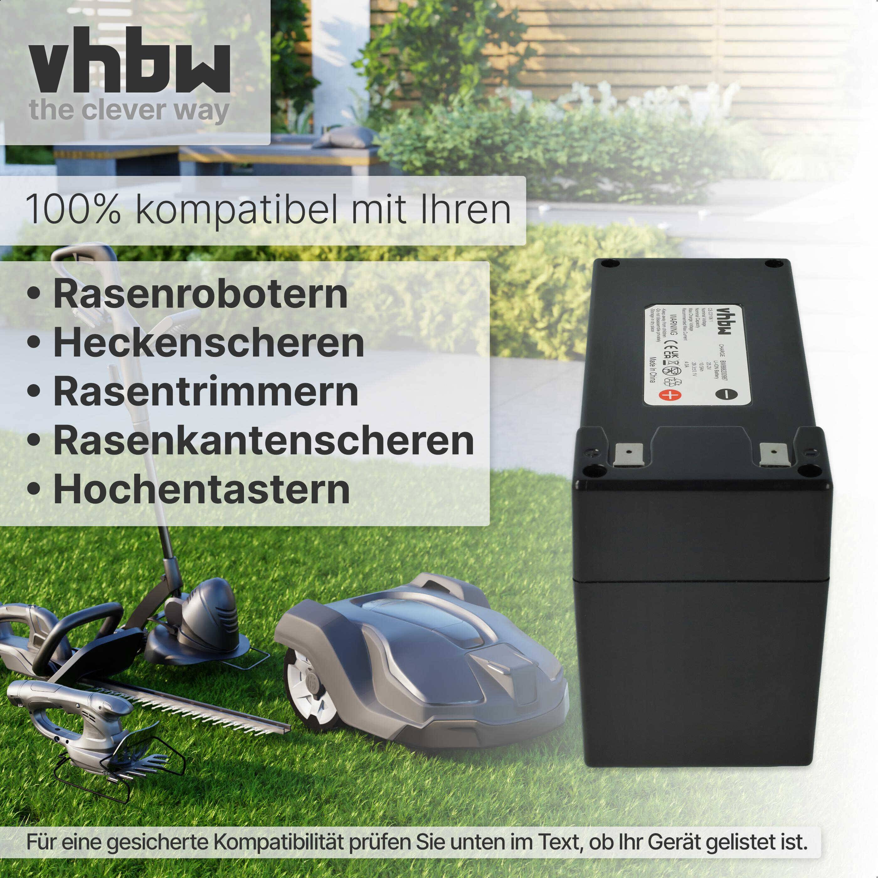 vhbw 1x Akku kompatibel mit Ambrogio L200 Deluxe 2B, L200 Carbone, L200 Deluxe 1B, L200 Deluxe Rasenmäher (10200mAh, 25,2V, Li-Ion)