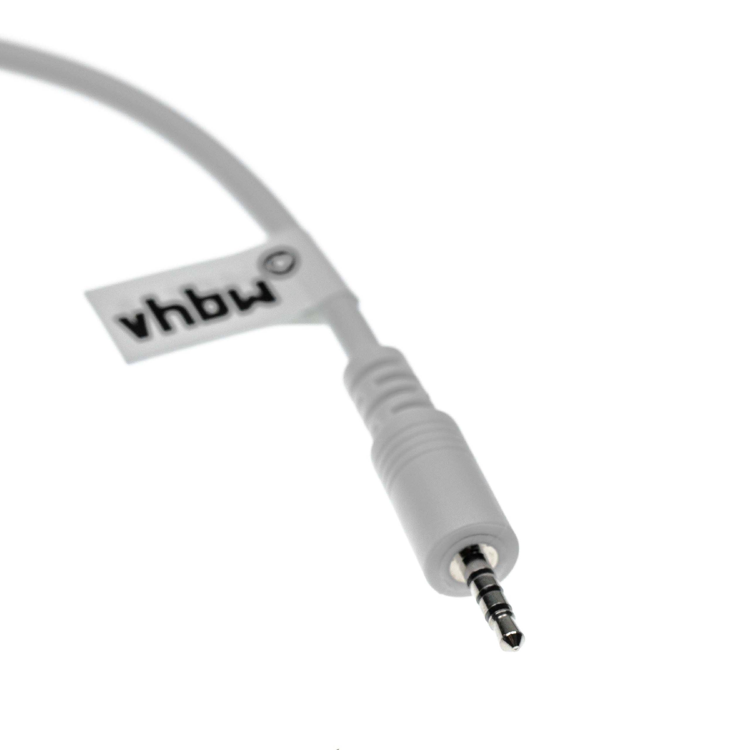 vhbw USB-Ladekabel kompatibel mit JBL Synchros E30, E45BT, E40BT Kopfhörer - Kabel USB 2.0 Typ A auf 2,5 mm Klinkenstecker, 20,5 cm Weiß