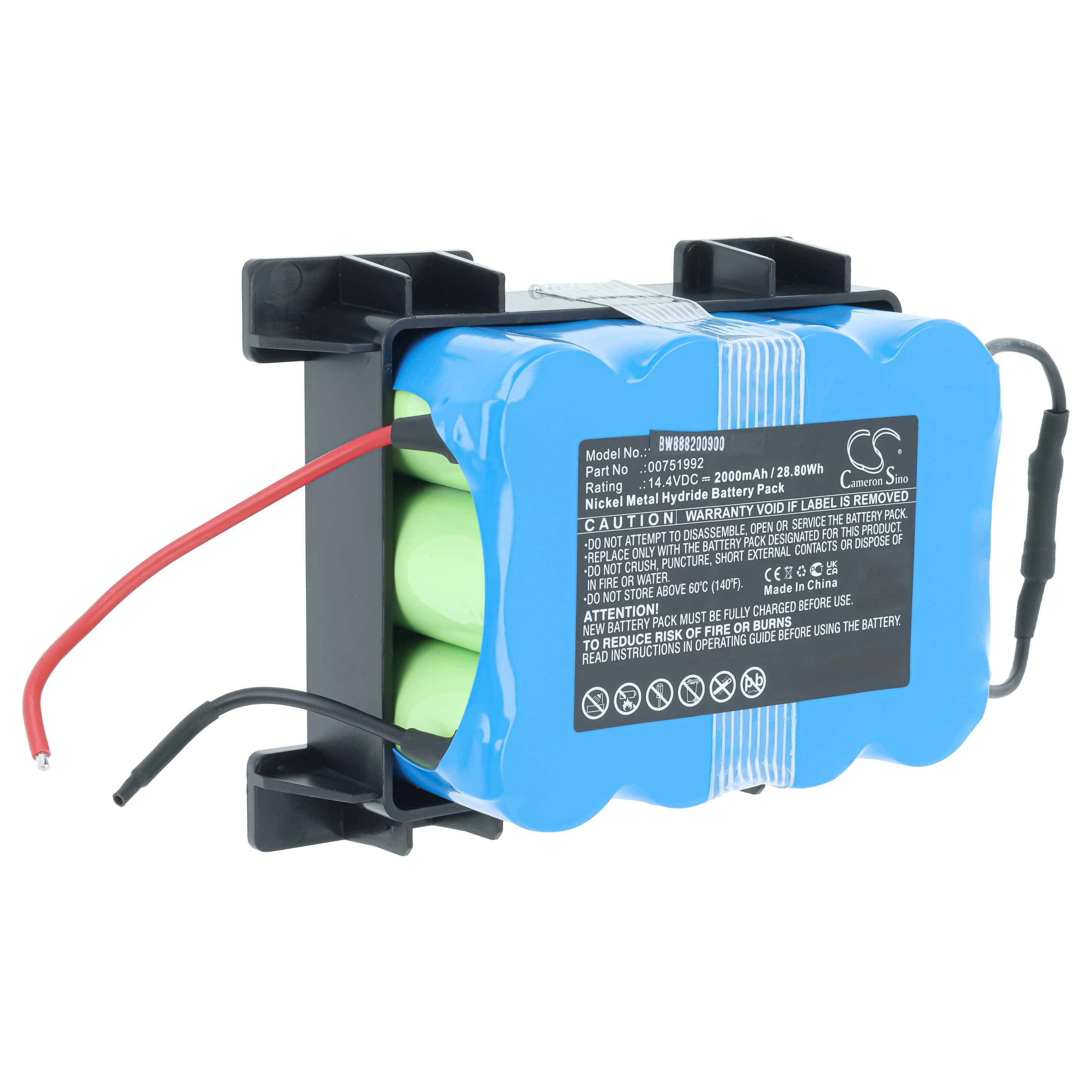 vhbw Akku kompatibel mit Bosch BBHMOVE1AU03 | BBHMOVE1N01, BBHMOVE1N/01, BBHMOVE2/03, BBHMOVE2/01 Home Cleaner Heimroboter (2000 mAh, 14,4 V, NiMH)