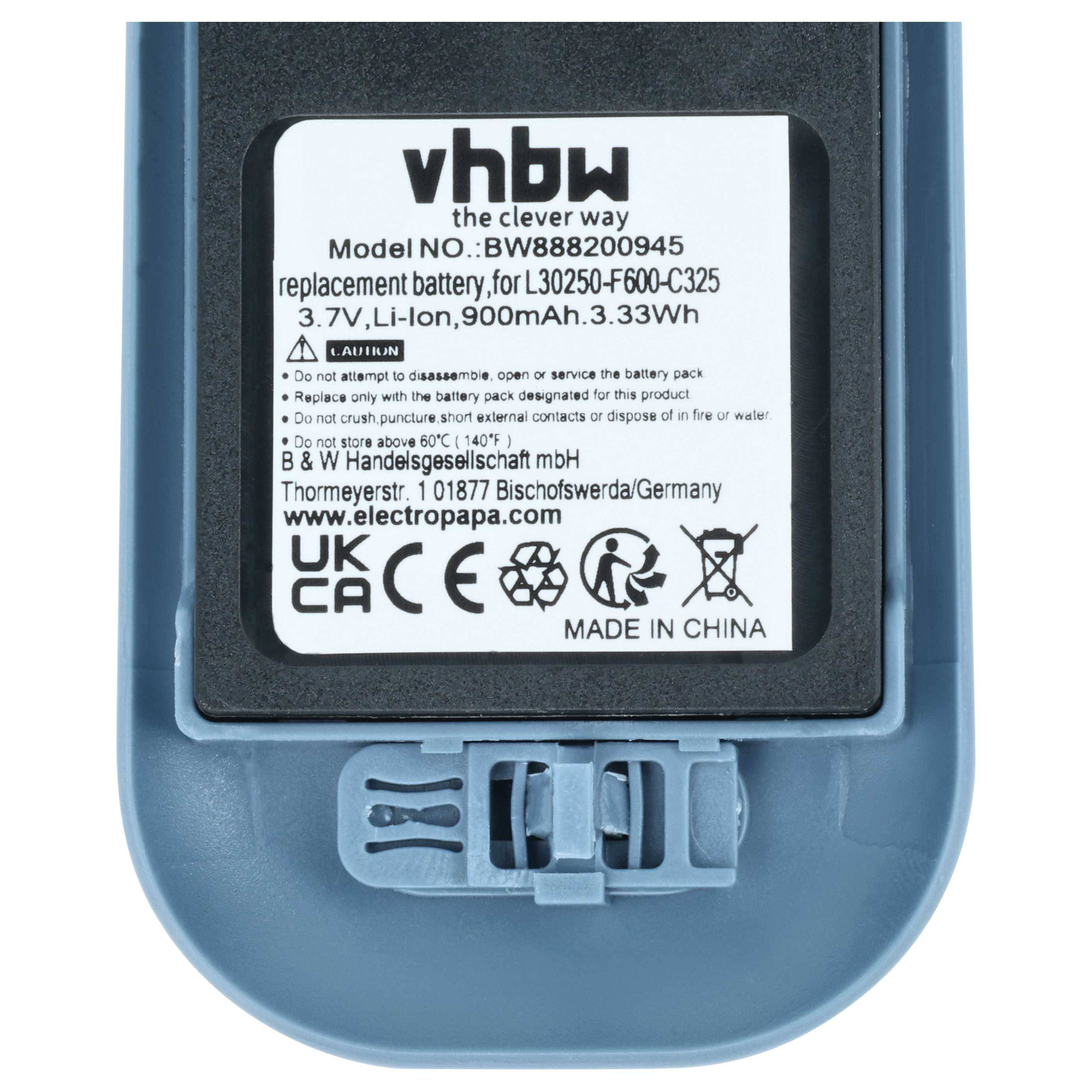 vhbw 2x Akku Ersatz für Alcatel 3BN78404AA, WH1-EABA/1A1, 0480468 für schnurlos Festnetz Telefon (900 mAh, 3,7 V, Li-Ion) Blau Grau