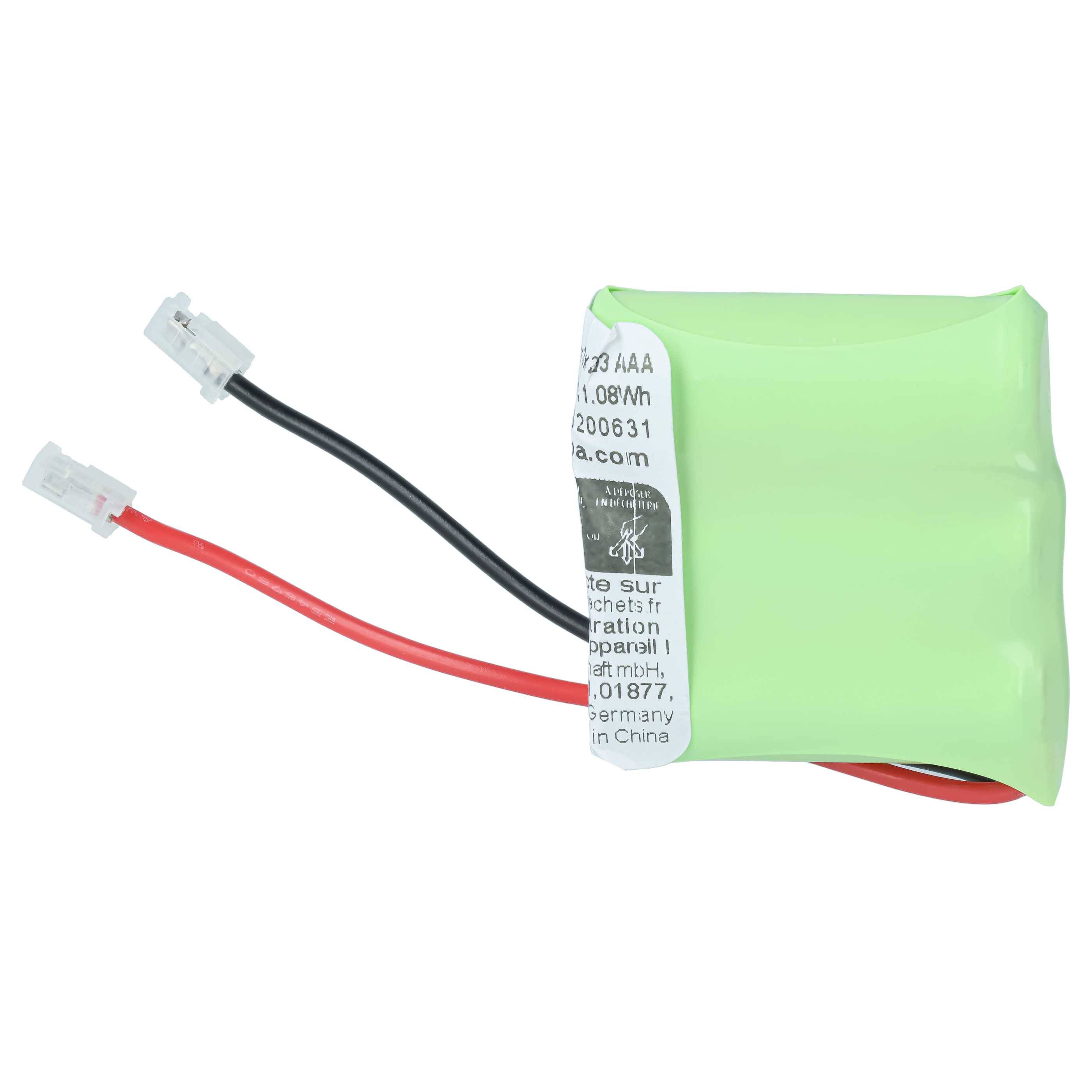 vhbw Akku für diverse Geräte (300mAh, 3,6V, NiMH) 3x Zellen Typ 2/3 AAA, 2/3 Micro