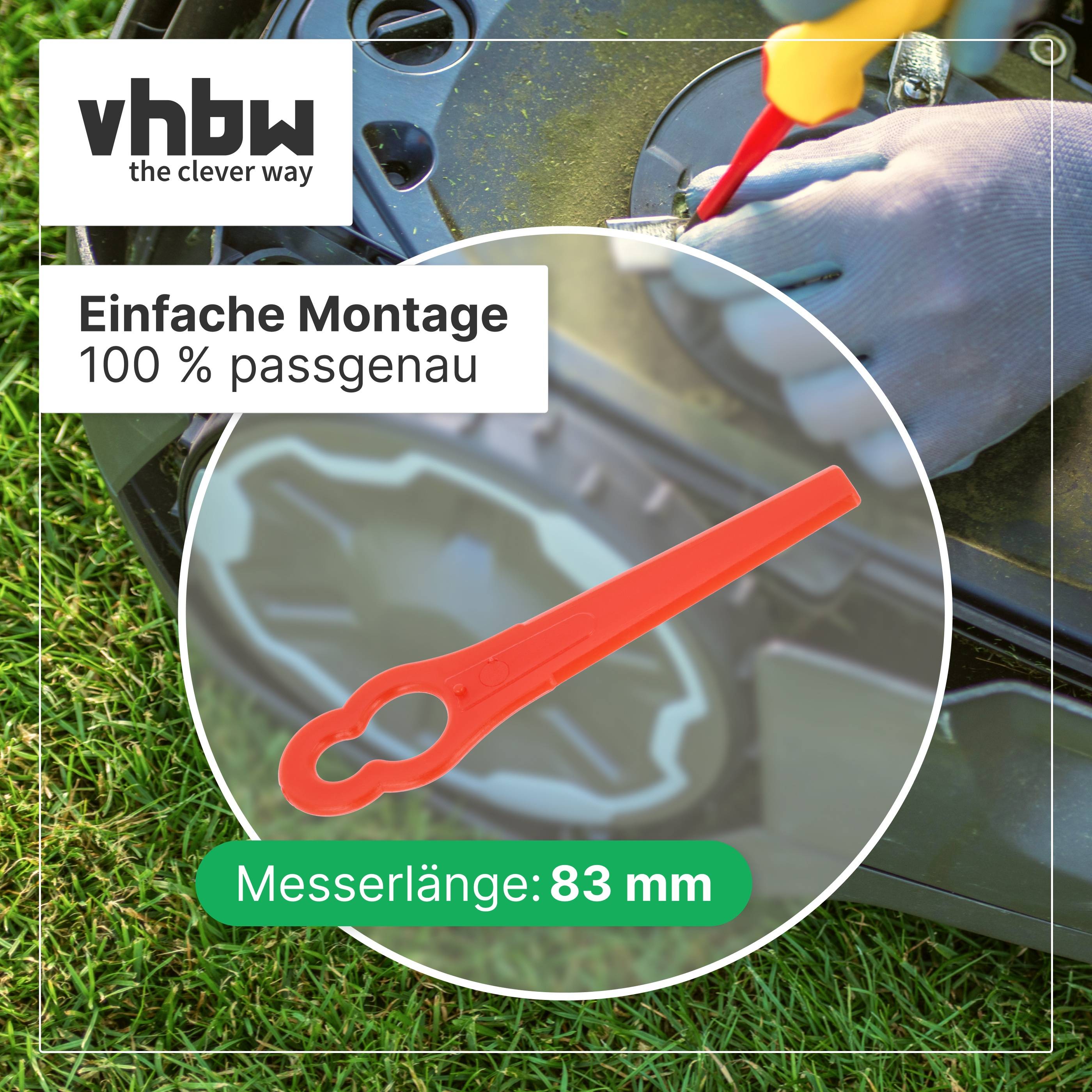 vhhw Rasenmähermesser mit „Einfache Montage