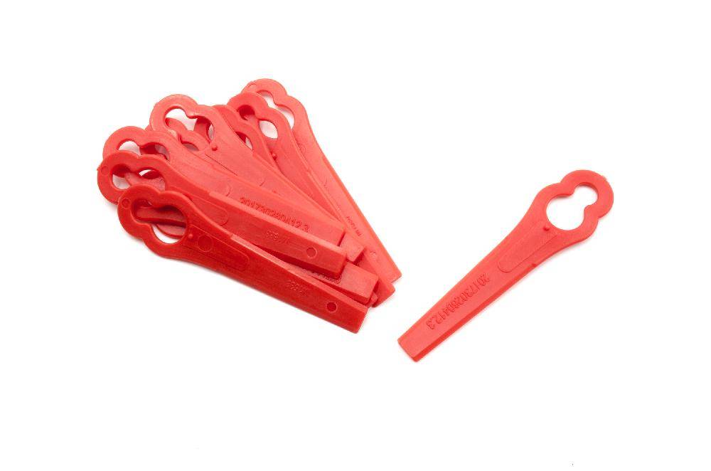 vhbw 10x Ersatz-Messer kompatibel mit Bosch ART 23 Easytrimm Accu, ART 23 LI, ART 26 Accutrimm Rasentrimmer - Ersatzklinge Rot, Kunststoff