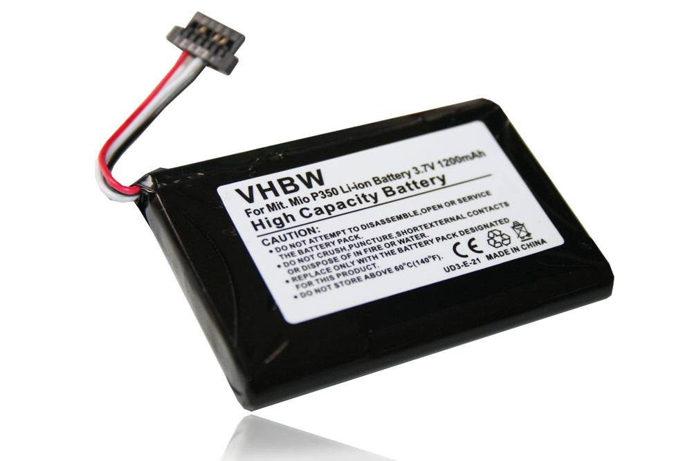 vhbw Akku kompatibel mit Becker Assist Pro Z250 GPS Navigation Navi (1200 mAh, 3,7 V, Li-Ion)