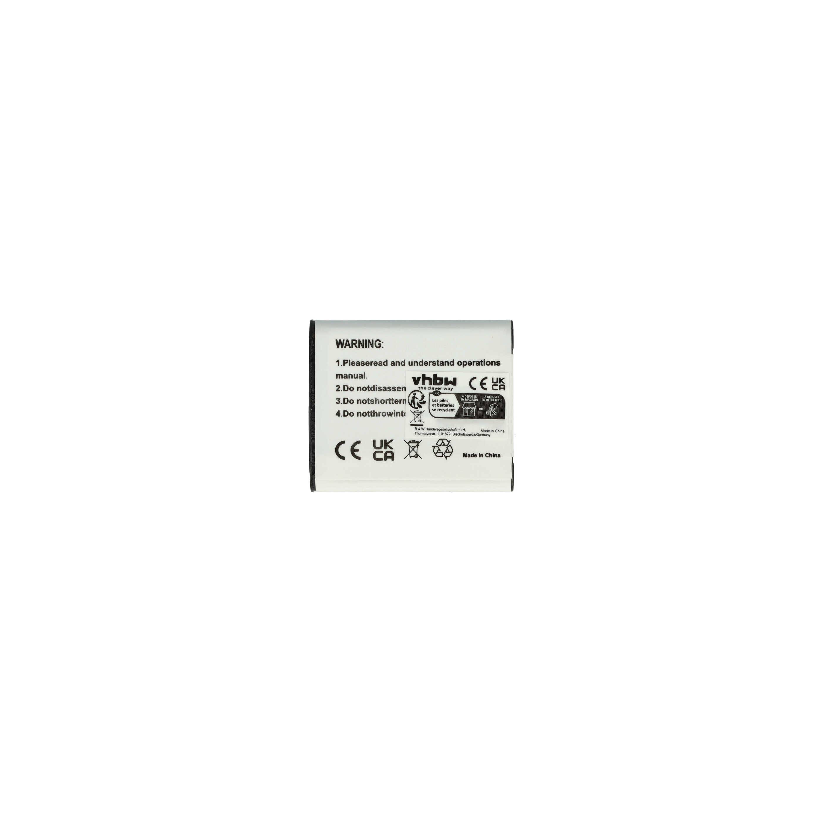 vhbw 3x Akku Ersatz für GE GB-50A | für Kamera (600 mAh, 3,7 V, Li-Ion)