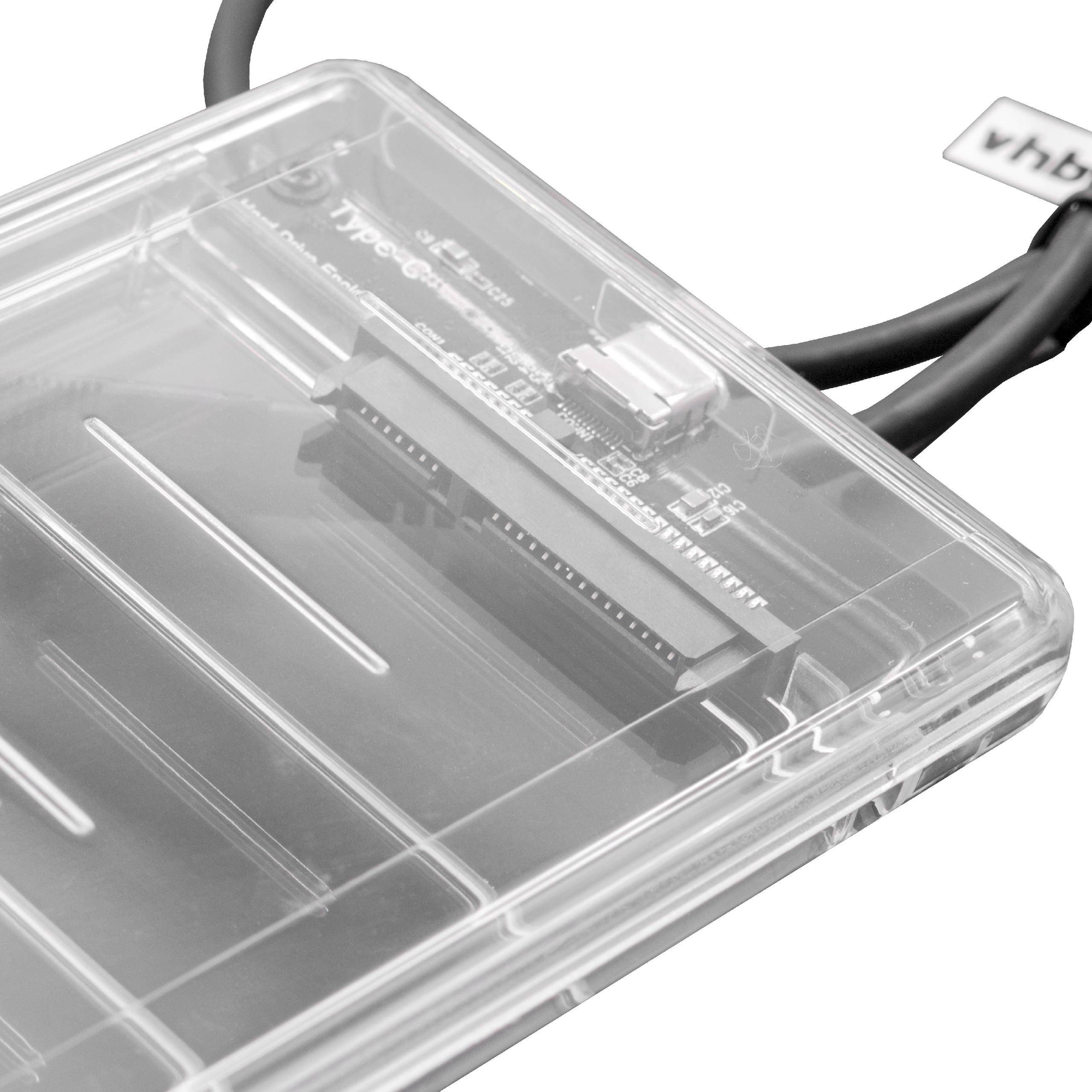 vhbw SATA III zu USB 3.1 Adapter Festplattenkabel Anschlusskabel kompatibel mit 2,5 HDD, SSD Festplatten, Plug & Play fähig mit Gehäuse schwarz / tr